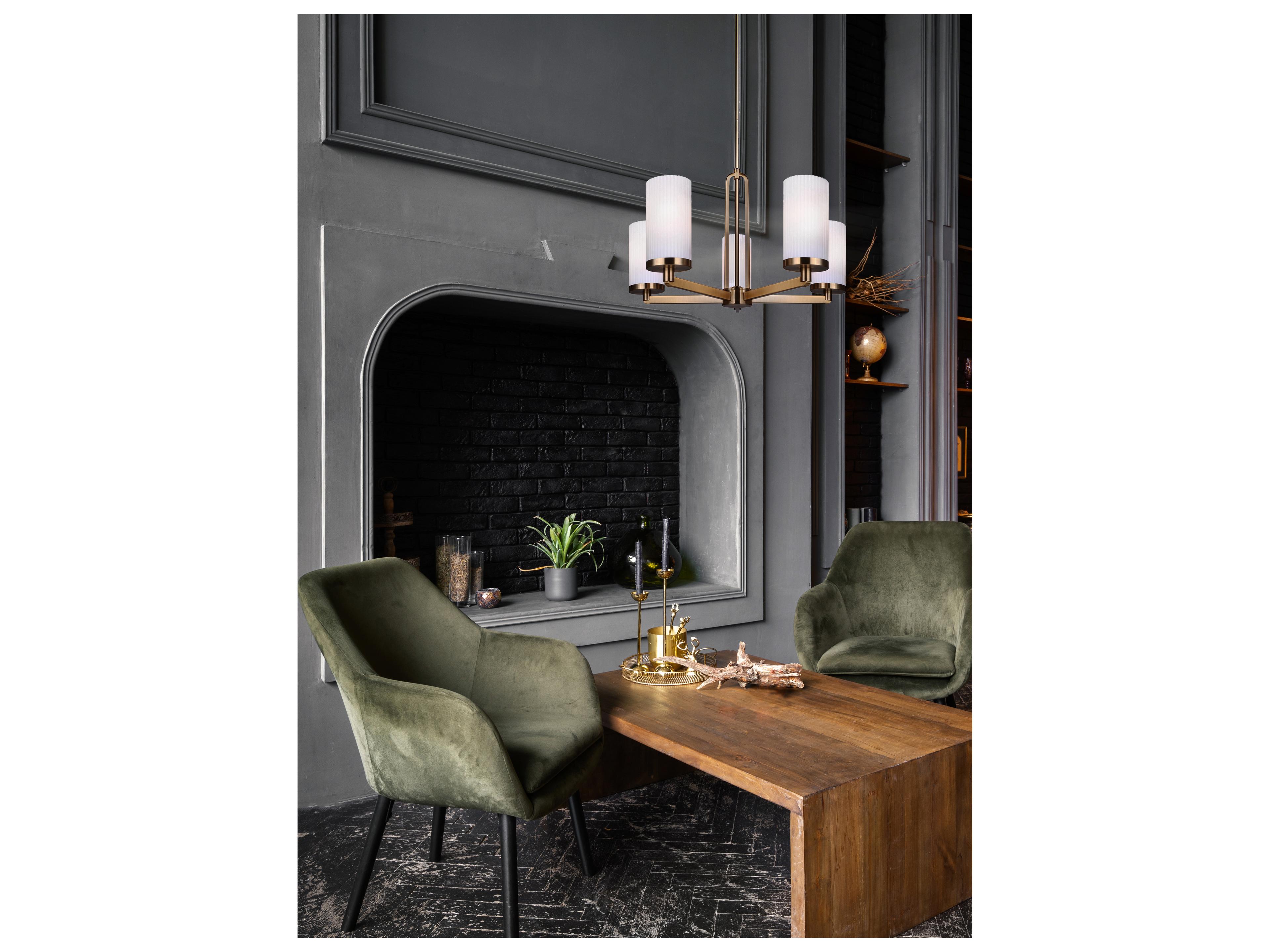 Canarm Kinslea 5 -light Gold Cylinder Chandelier