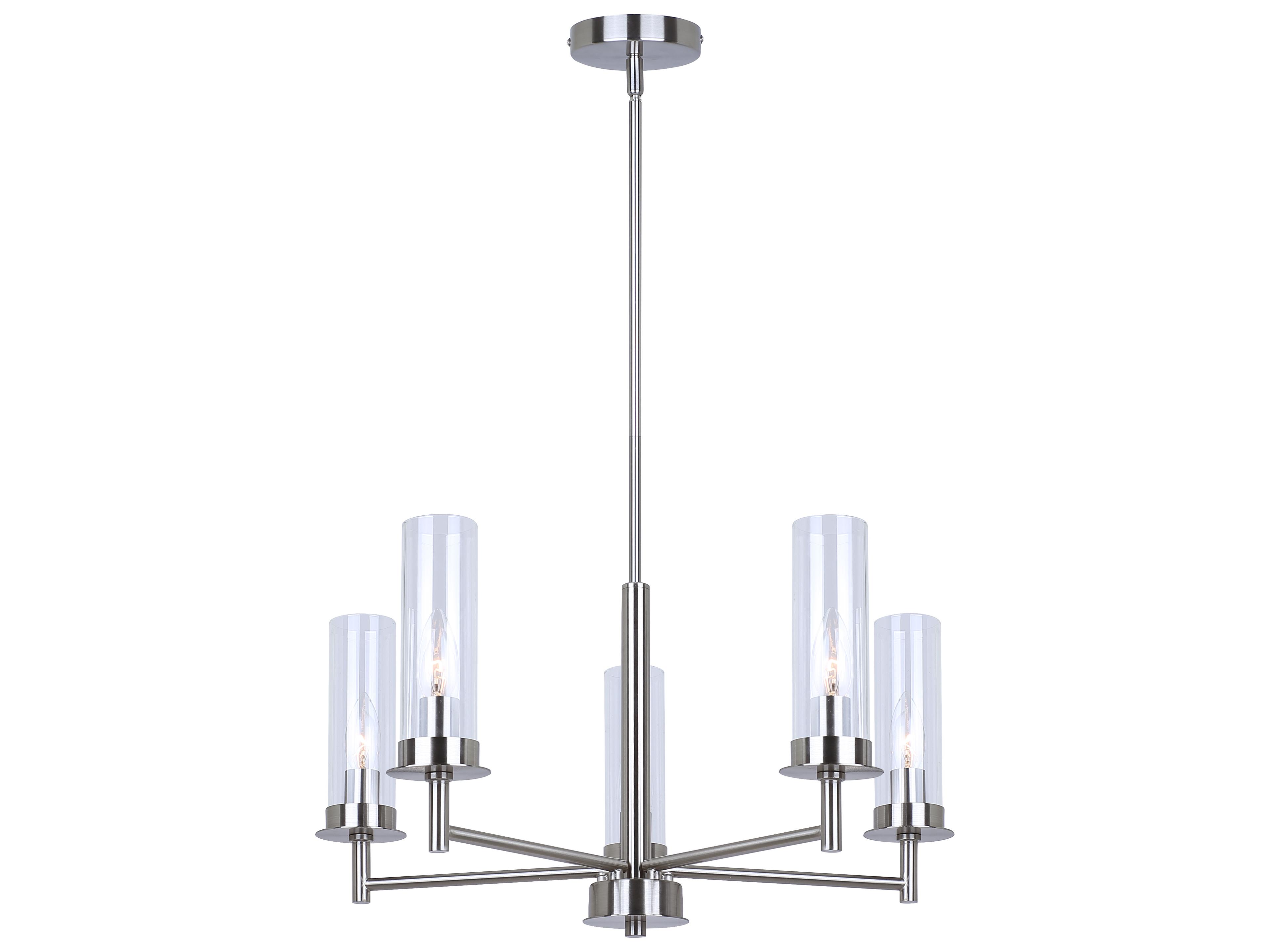 Benson 5 -light Nickel Cylinder Chandelier