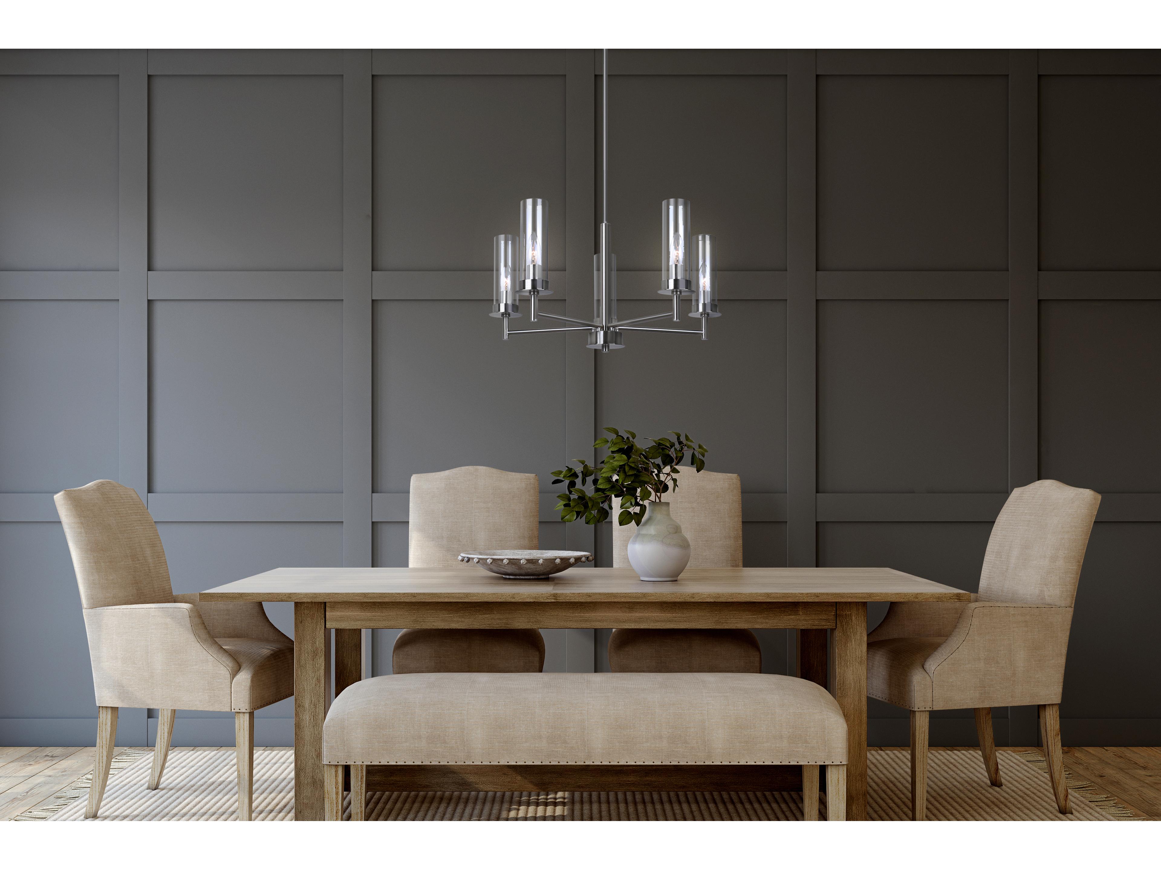 Canarm Benson 5 -light Nickel Cylinder Chandelier