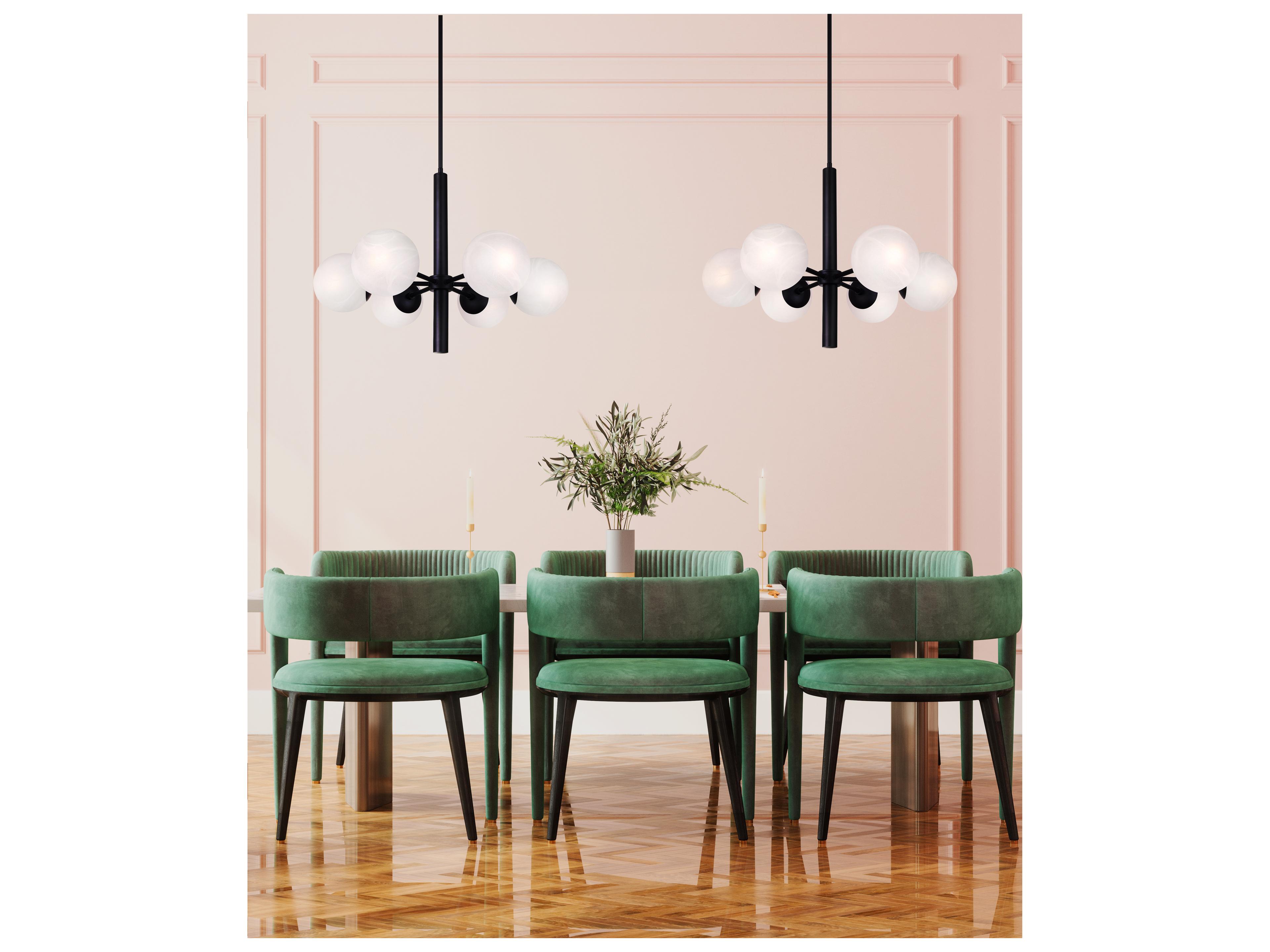 Canarm Mackenna 6 -light Black Globe Chandelier