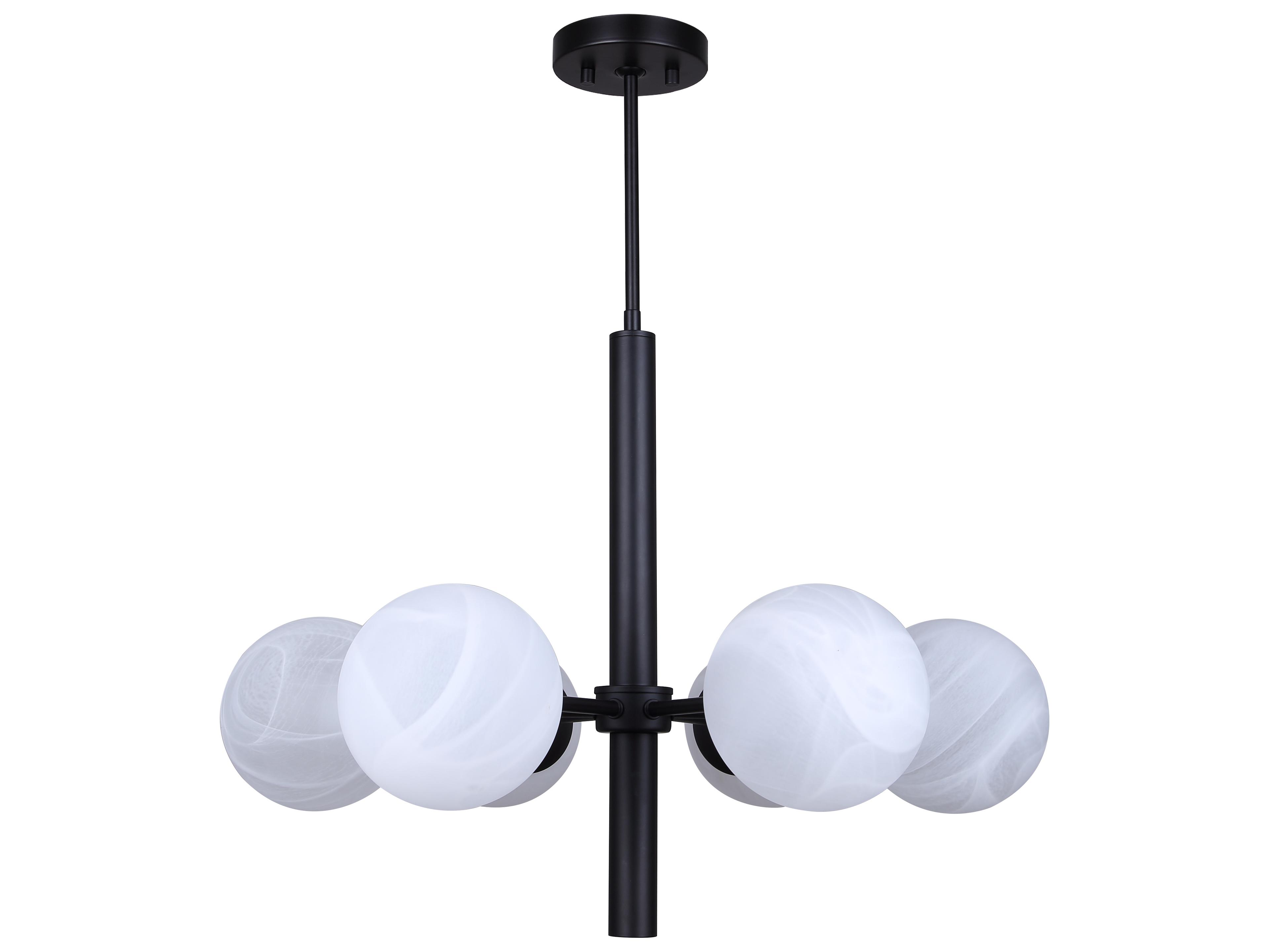 Canarm Mackenna 6 -light Black Globe Chandelier