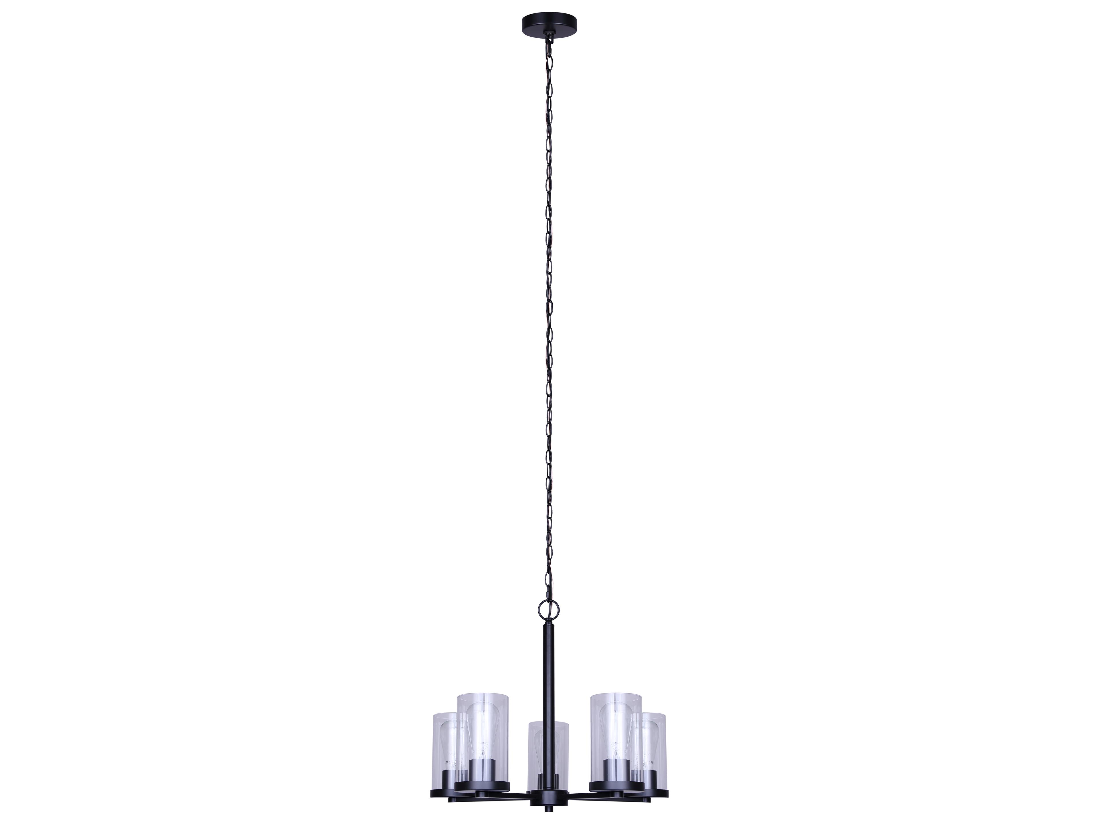 Canarm Britton 5 -light Black Cylinder Chandelier