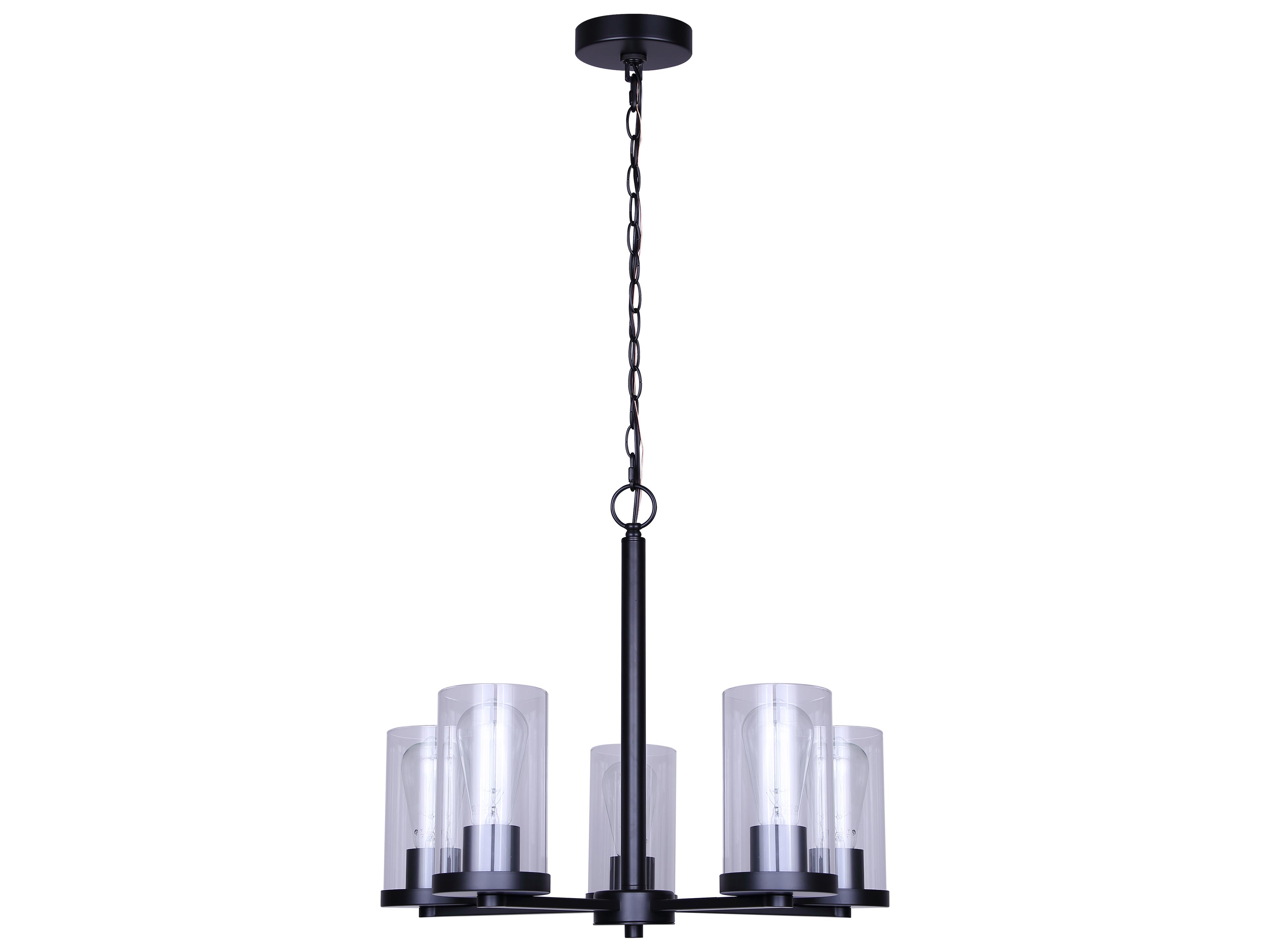 Canarm Britton 5 -light Black Cylinder Chandelier