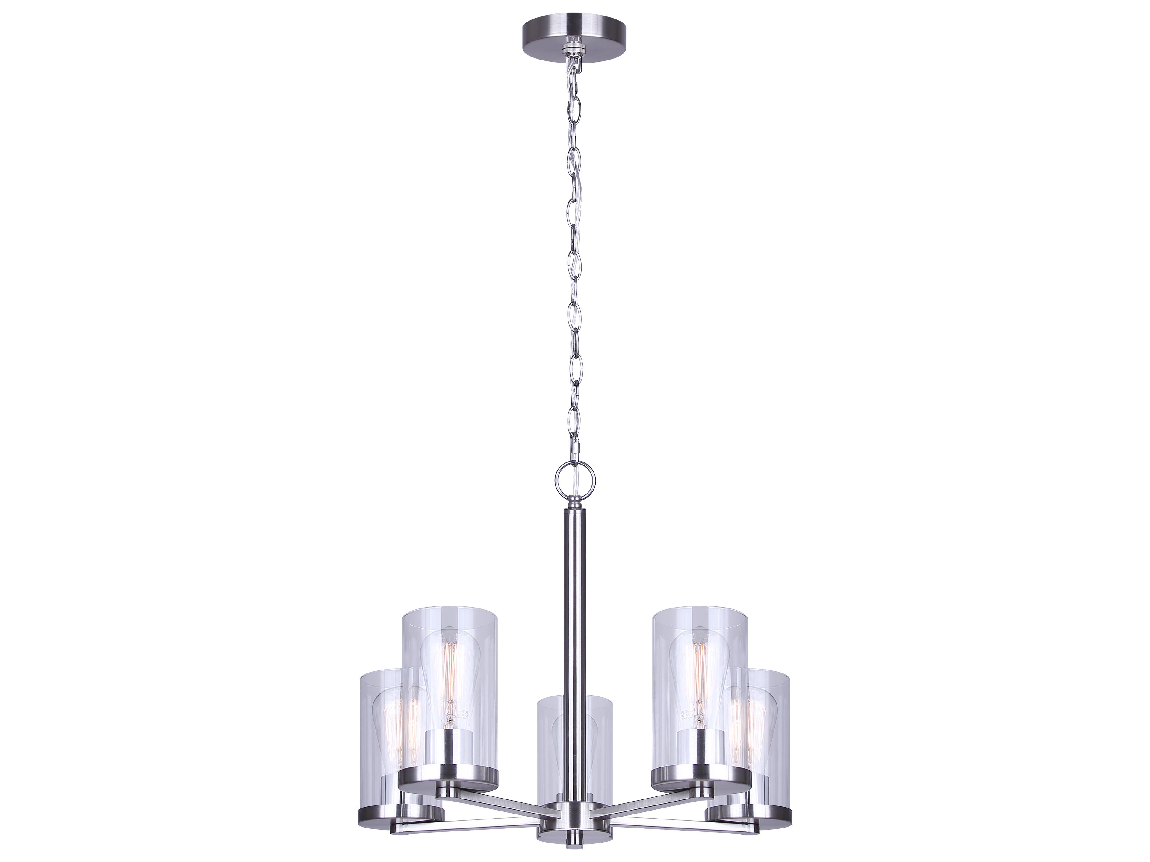Britton 5 -light Nickel Cylinder Chandelier
