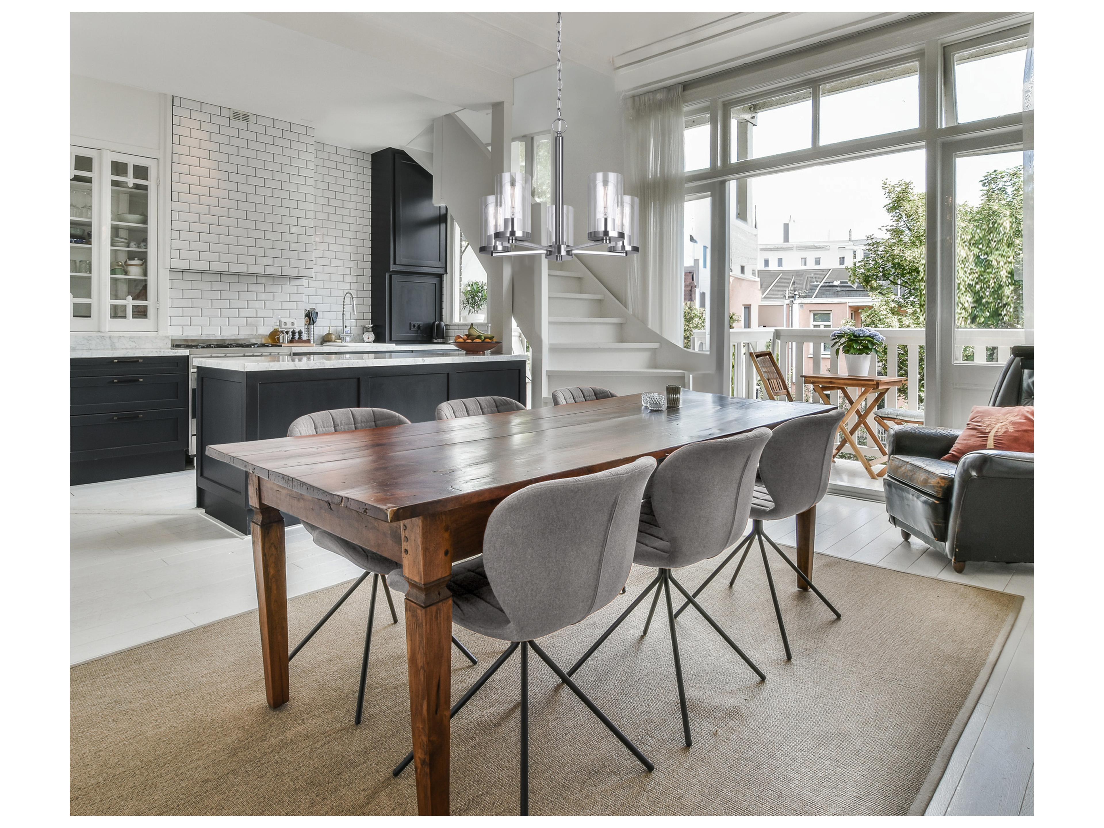 Canarm Britton 5 -light Nickel Cylinder Chandelier