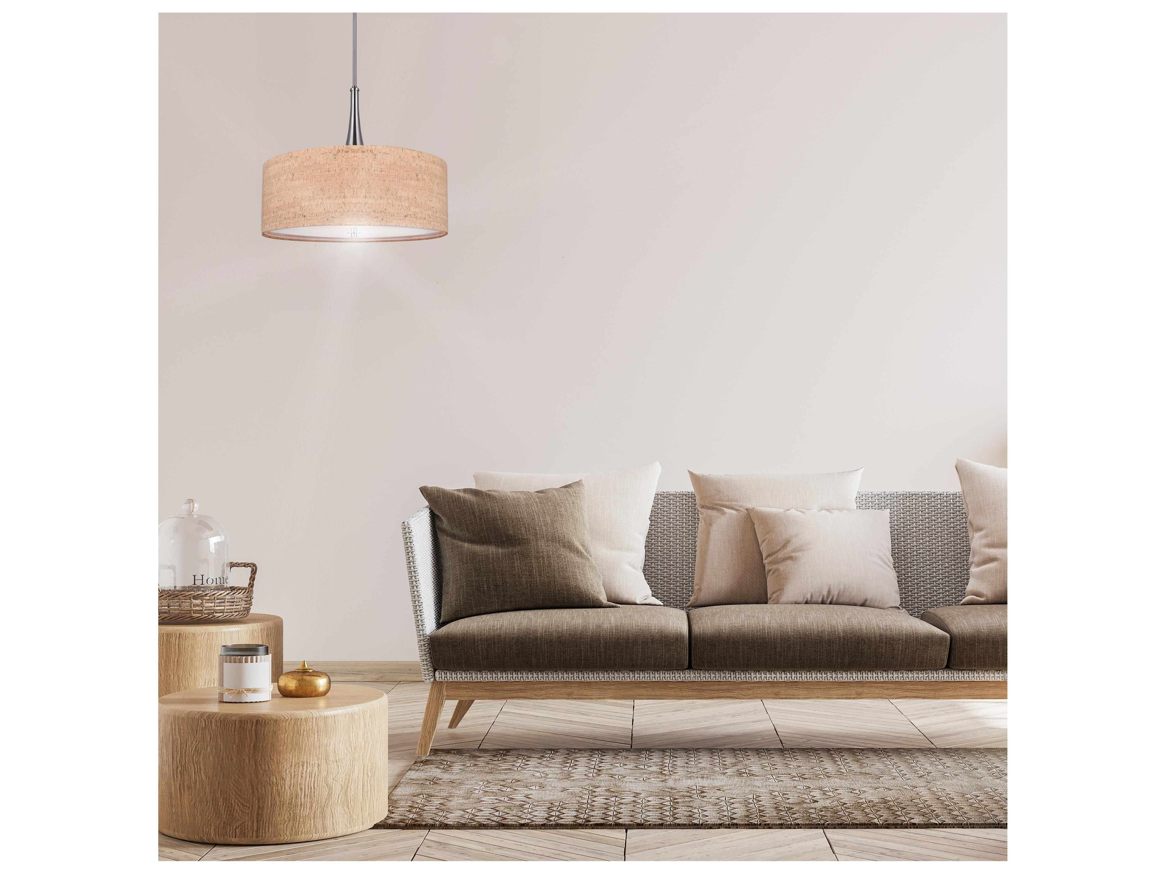 Canarm Eden 3 -light Nickel Drum Pendant