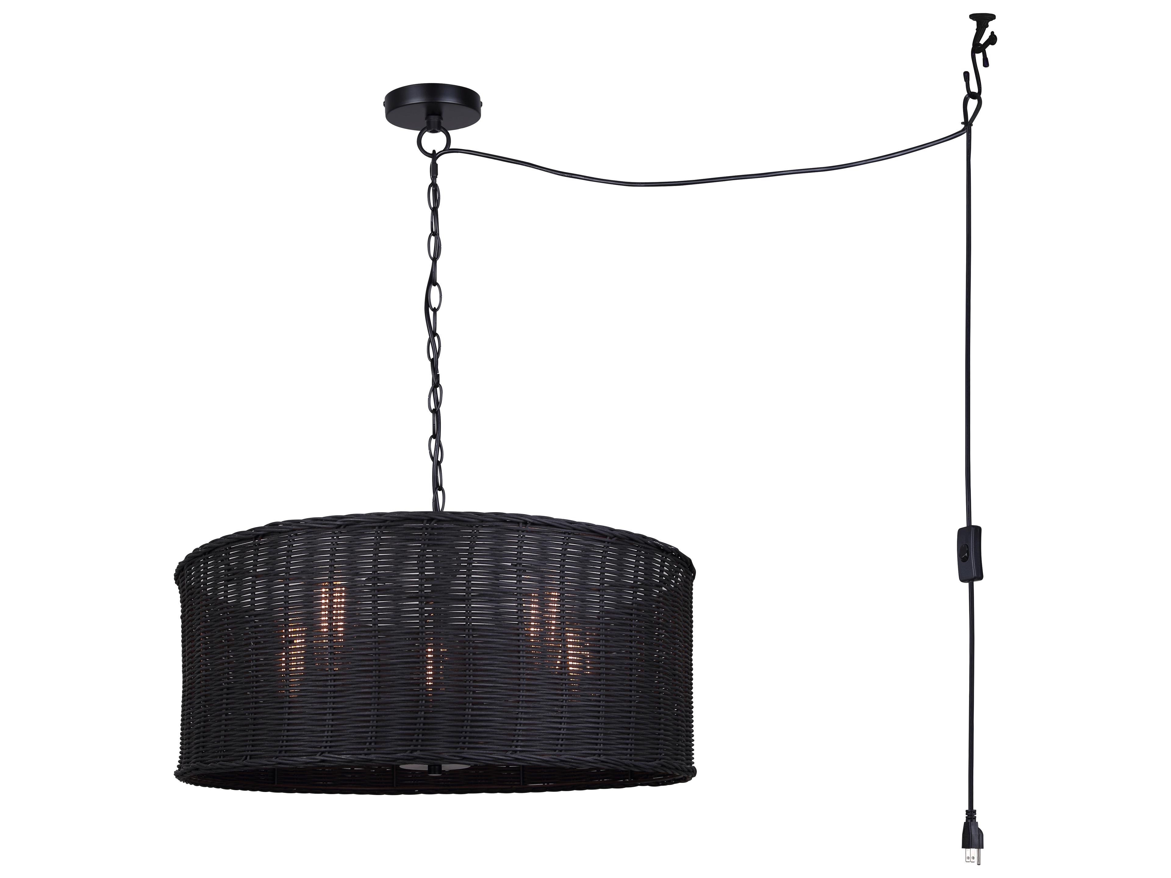 Granna 5 -light Black Drum Pendant