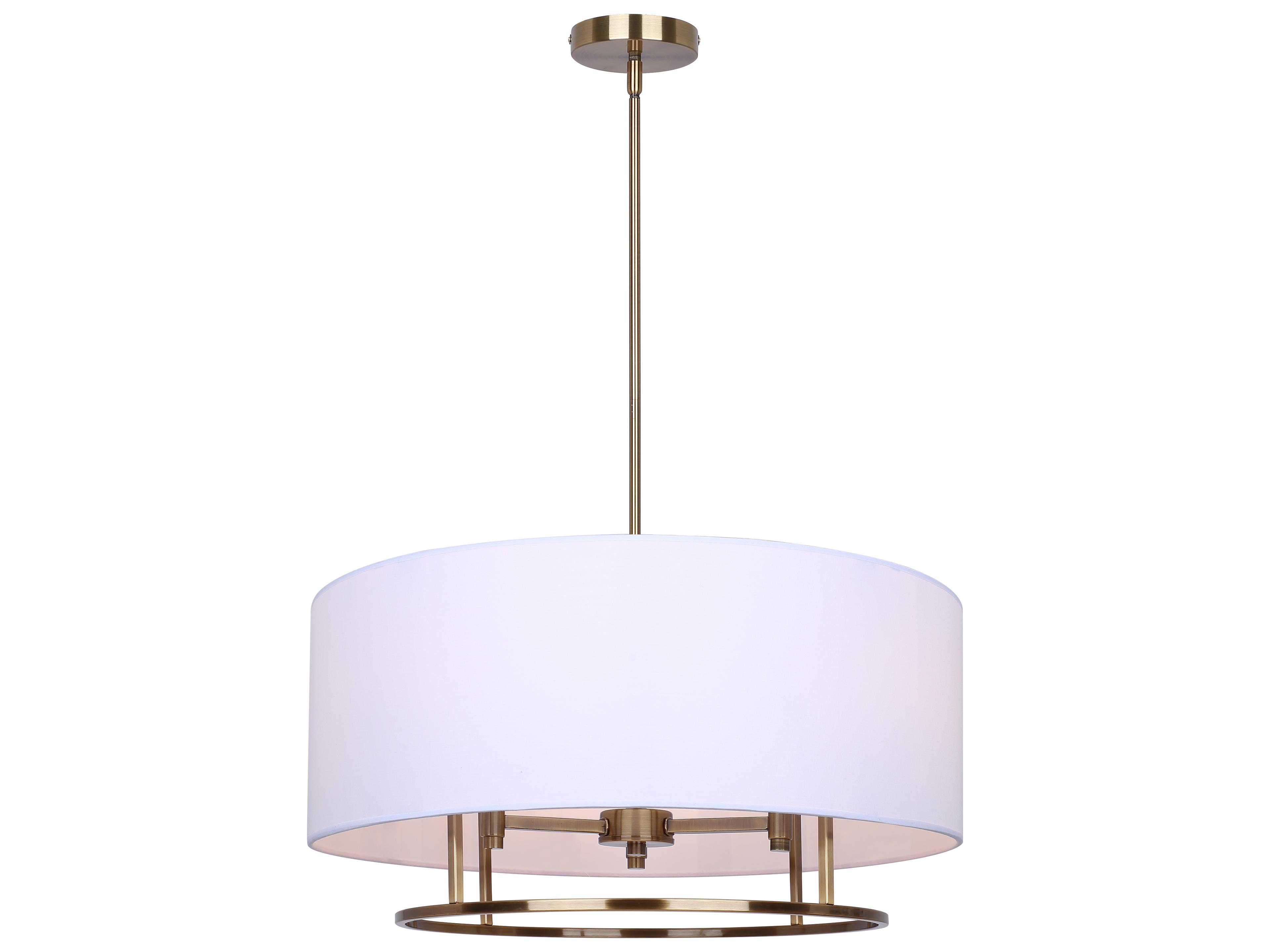 Bonnie 3 -light Gold Drum Pendant