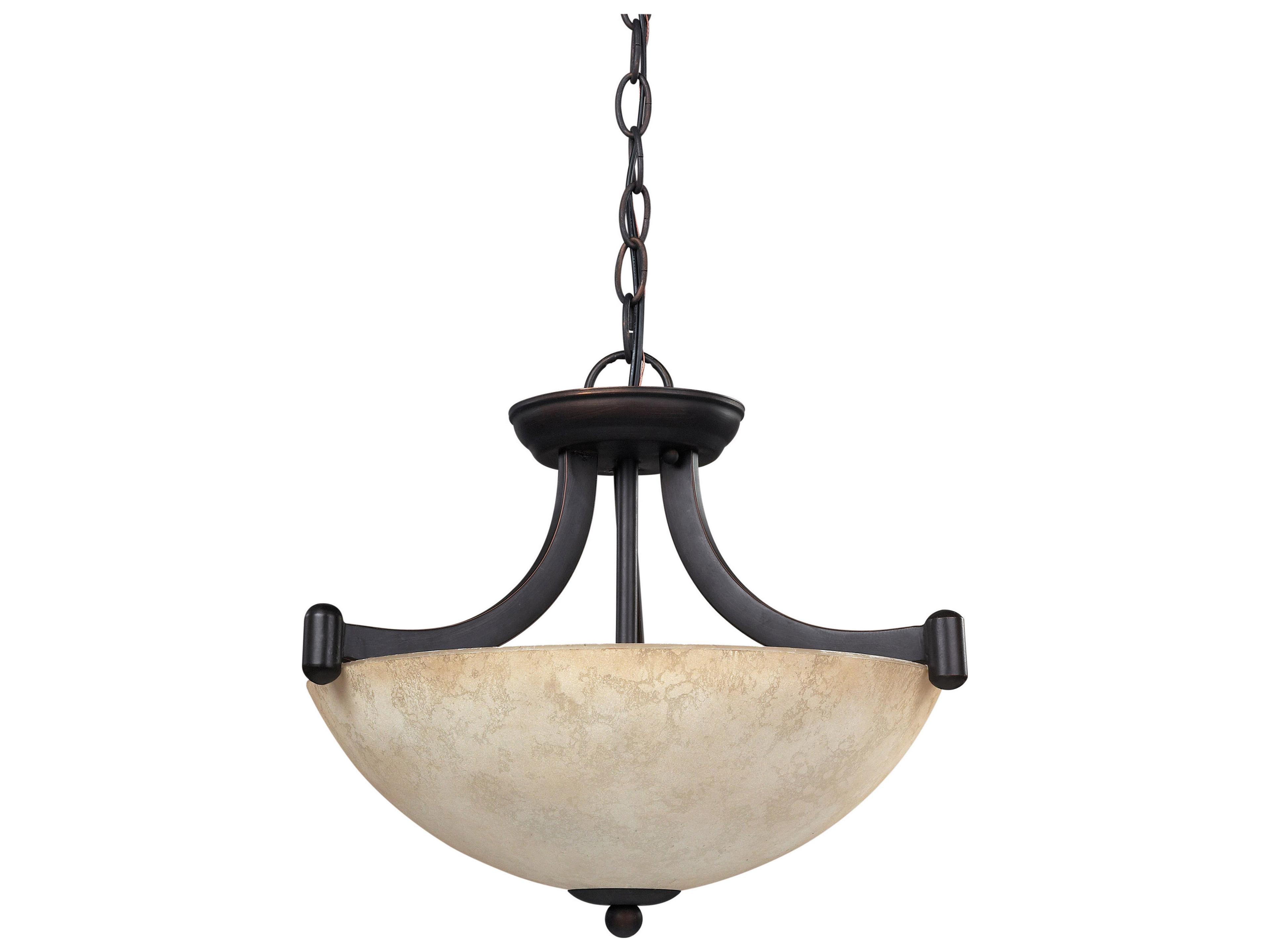 Warren 3 -light Bronze Traditional Bowl Pendant