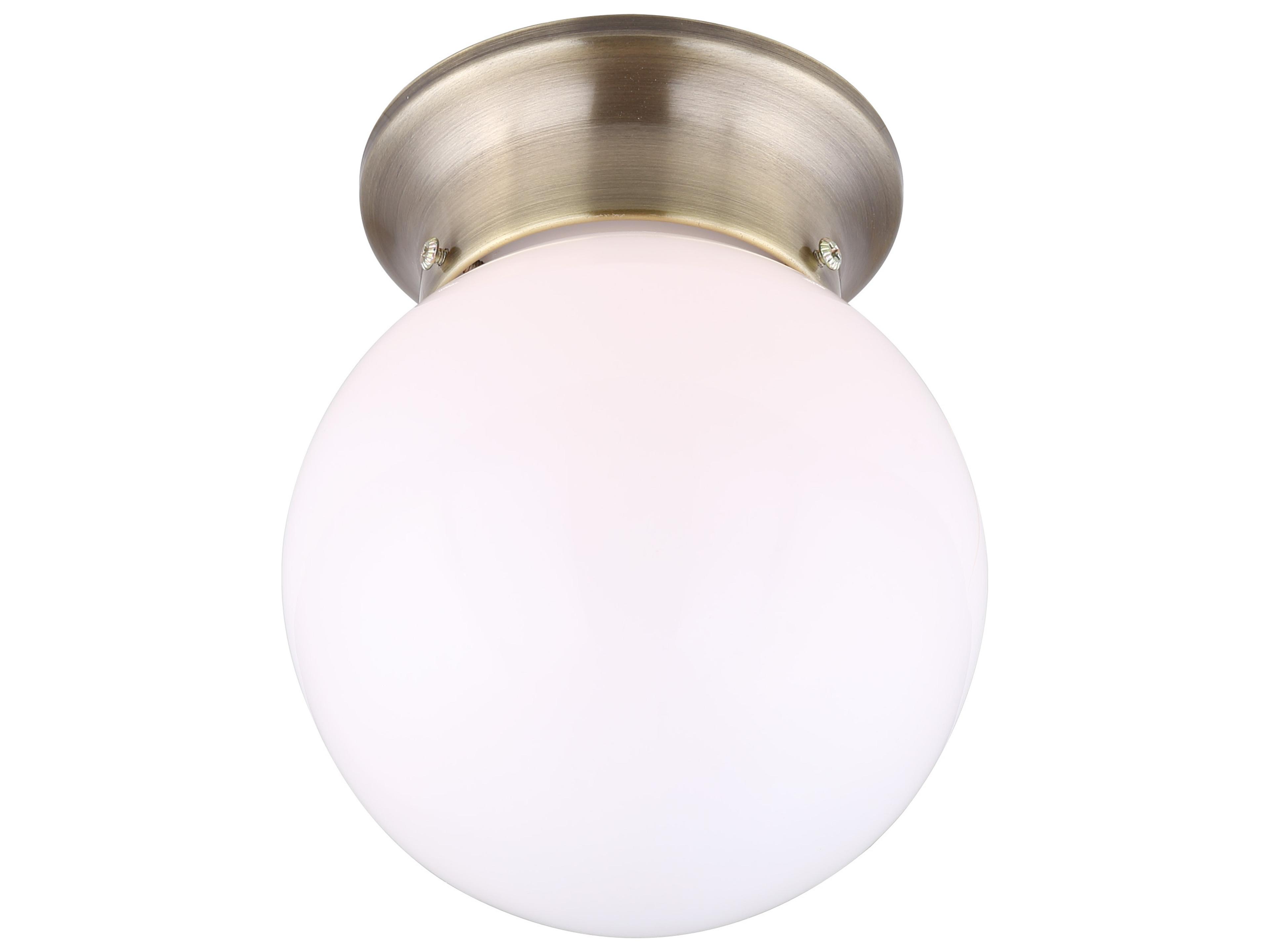Icl9 Ab Brass Globe Flush Mount