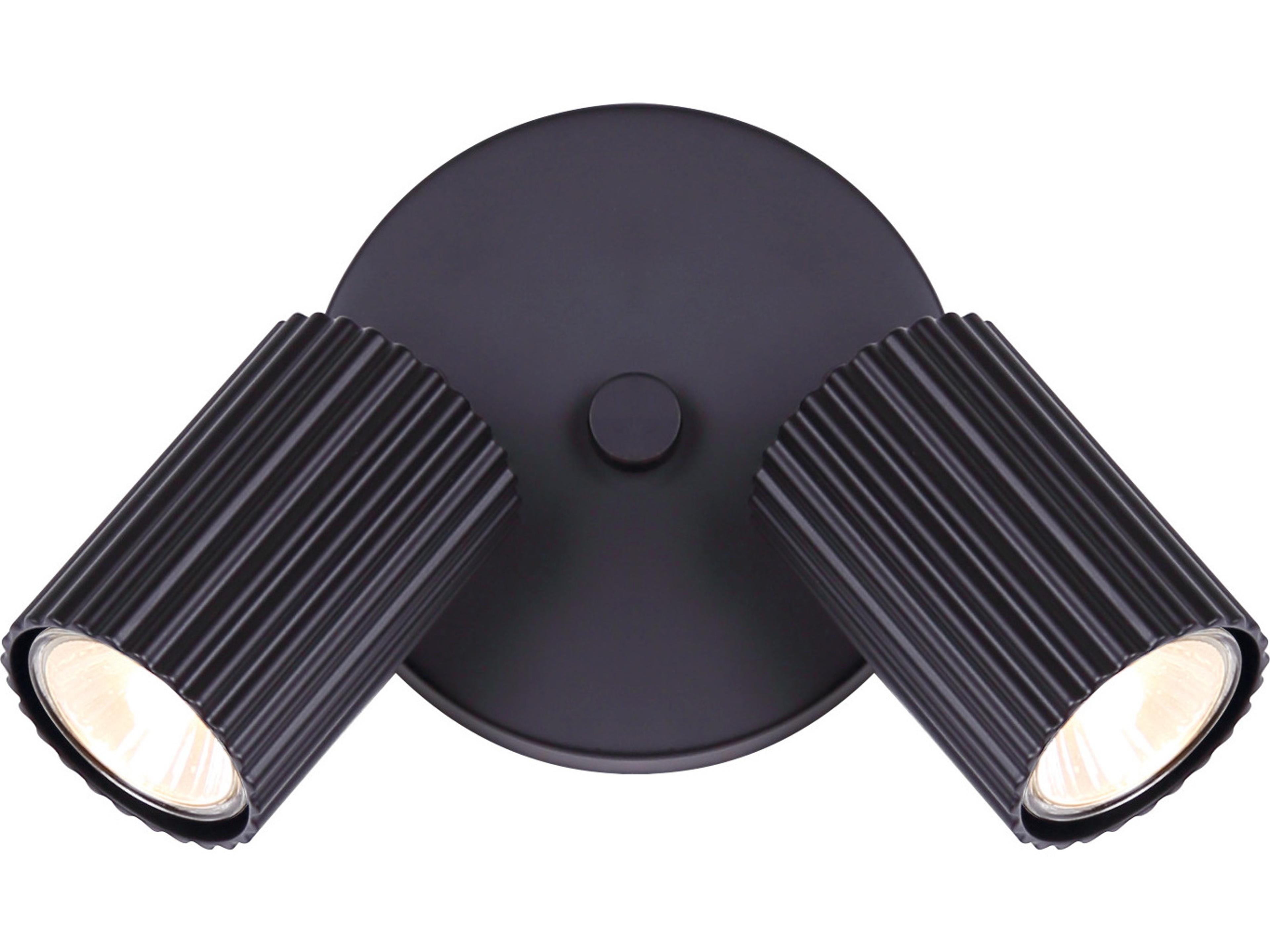 Rexton 2 -light Black Cylinder Spot Light
