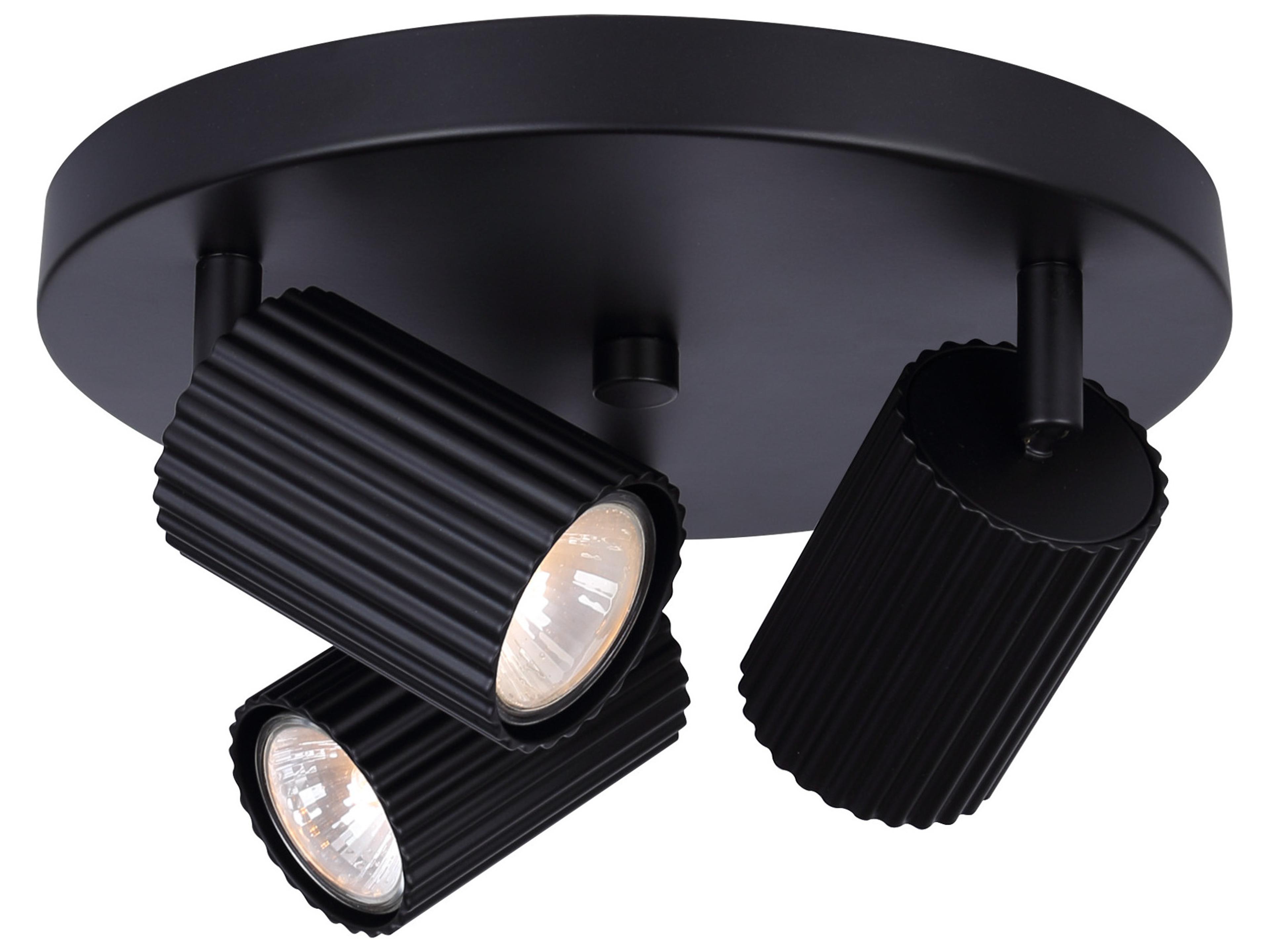 Rexton 3 -light Black Cylinder Track & Rail Light