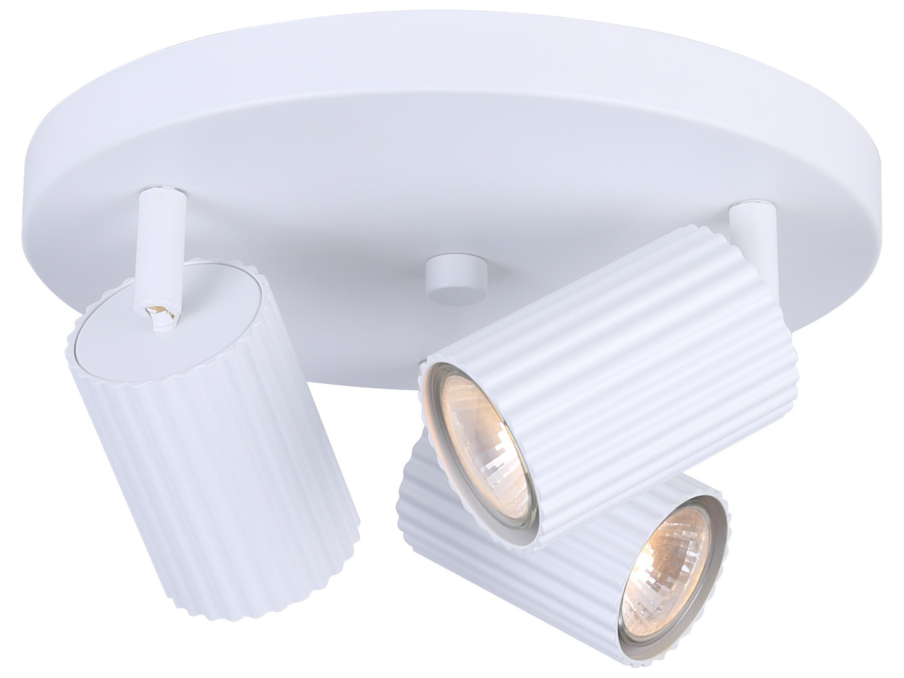 Rexton 3 -light White Cylinder Track & Rail Light