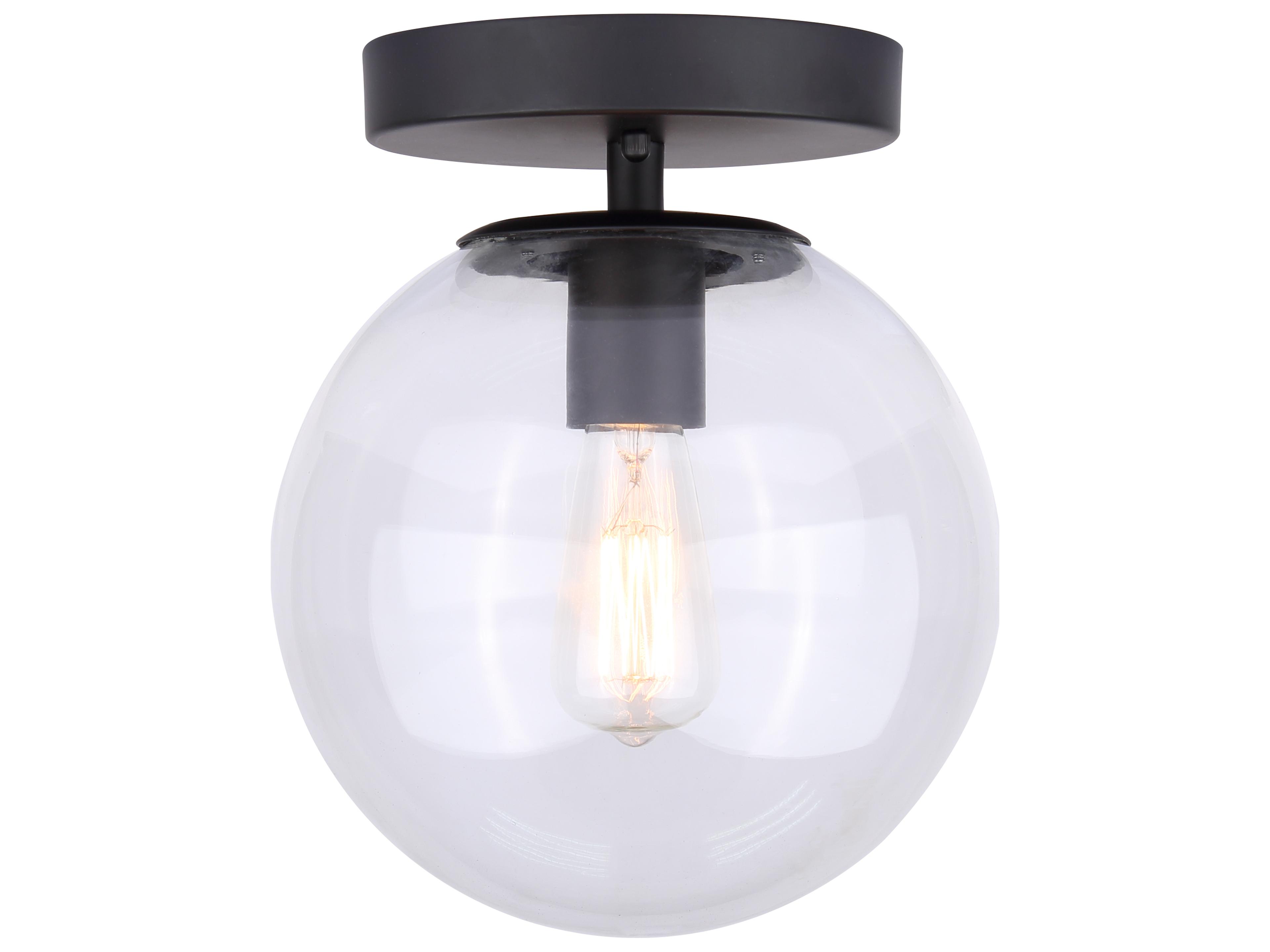 Canarm Camilo 1 -light Black Globe Flush Mount