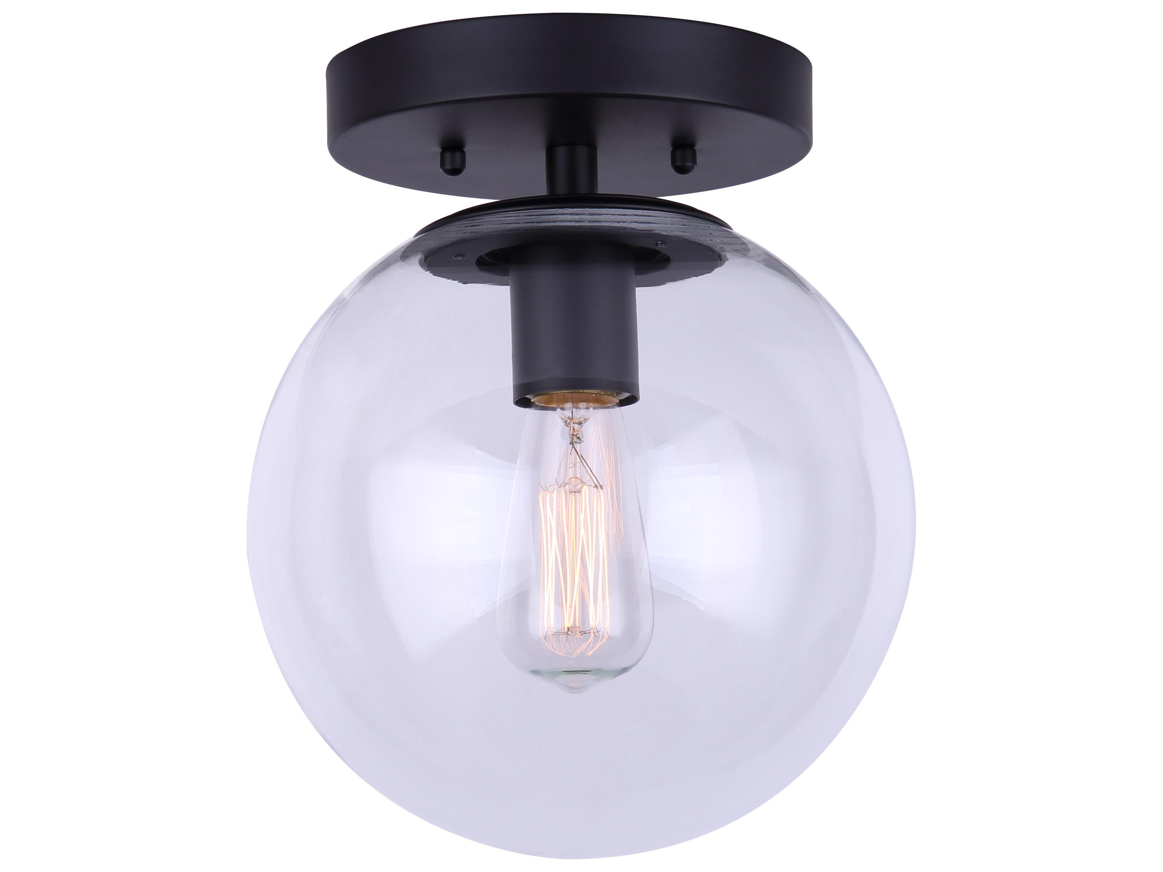 Camilo 1 -light Black Globe Flush Mount