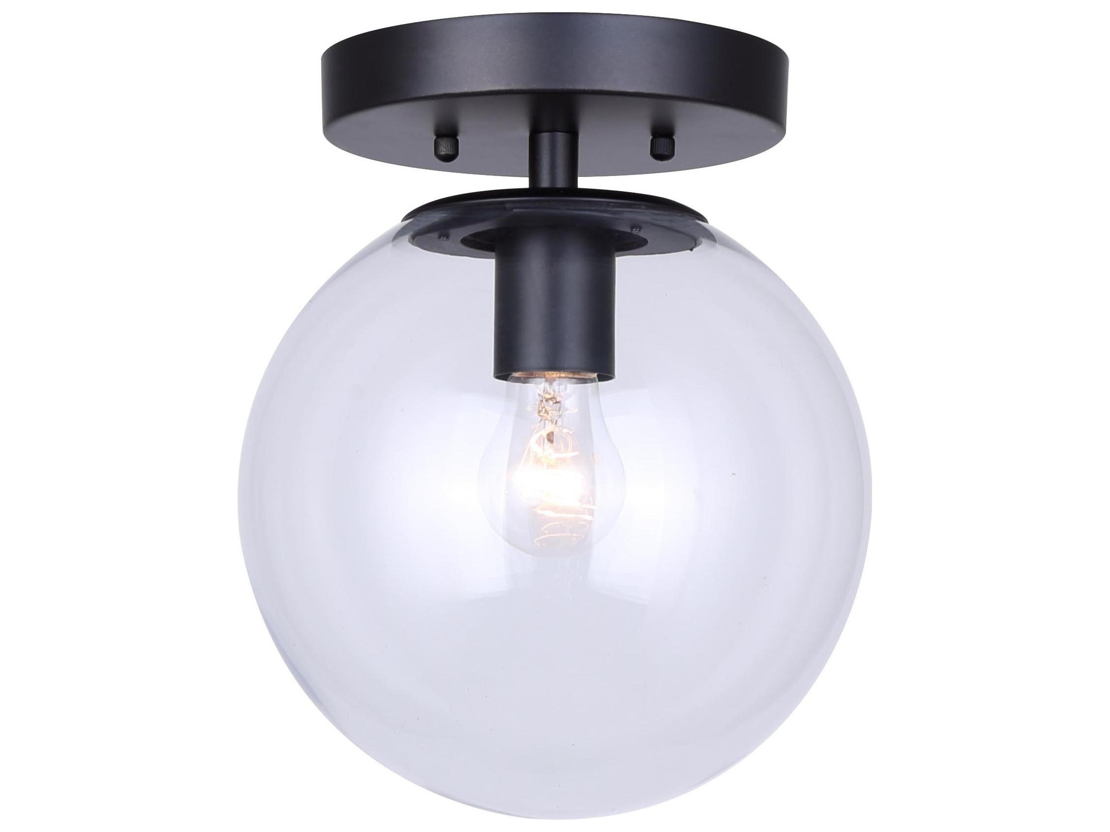 Canarm Camilo 1 -light Black Globe Flush Mount