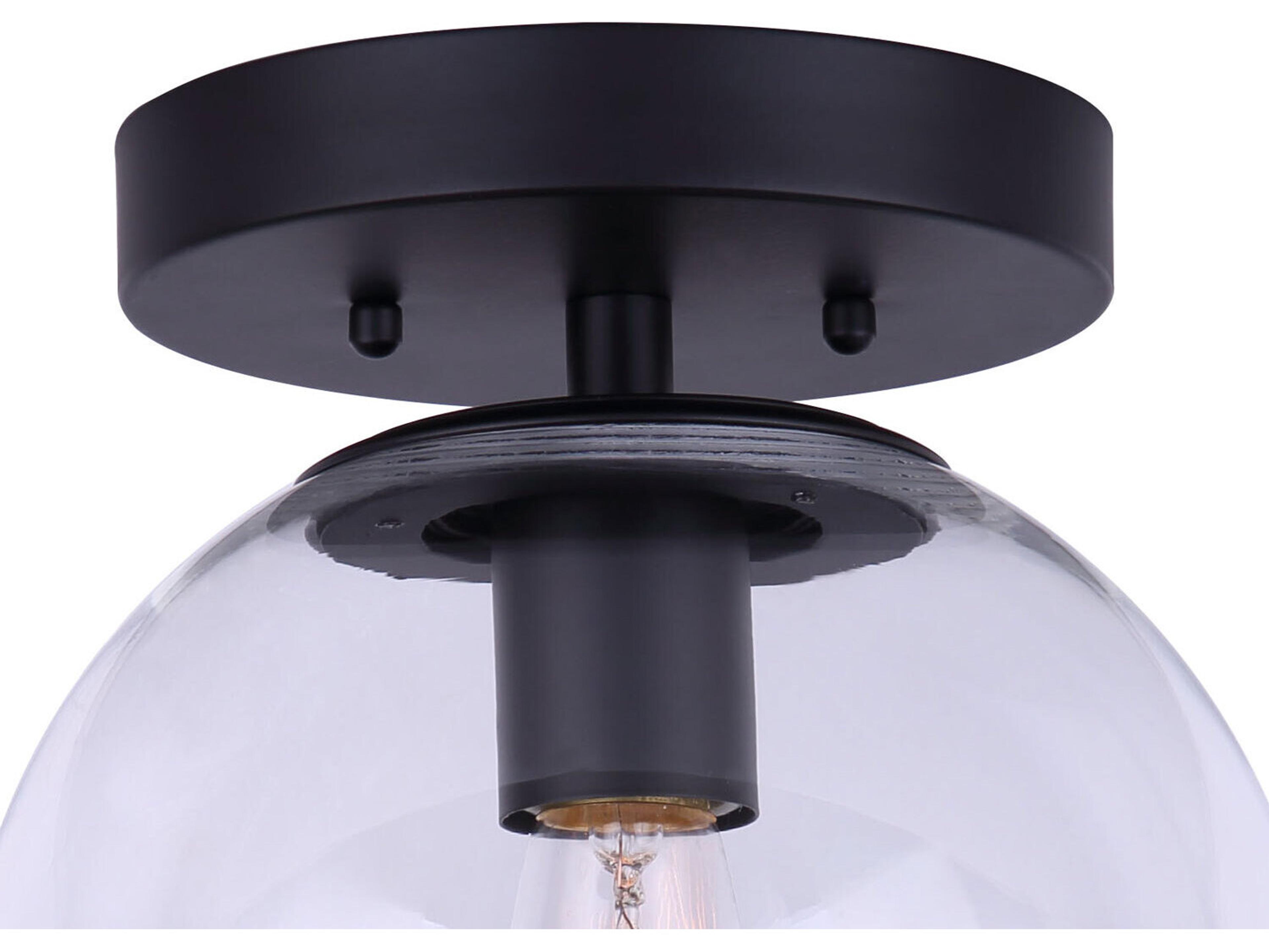 Canarm Camilo 1 -light Black Globe Flush Mount