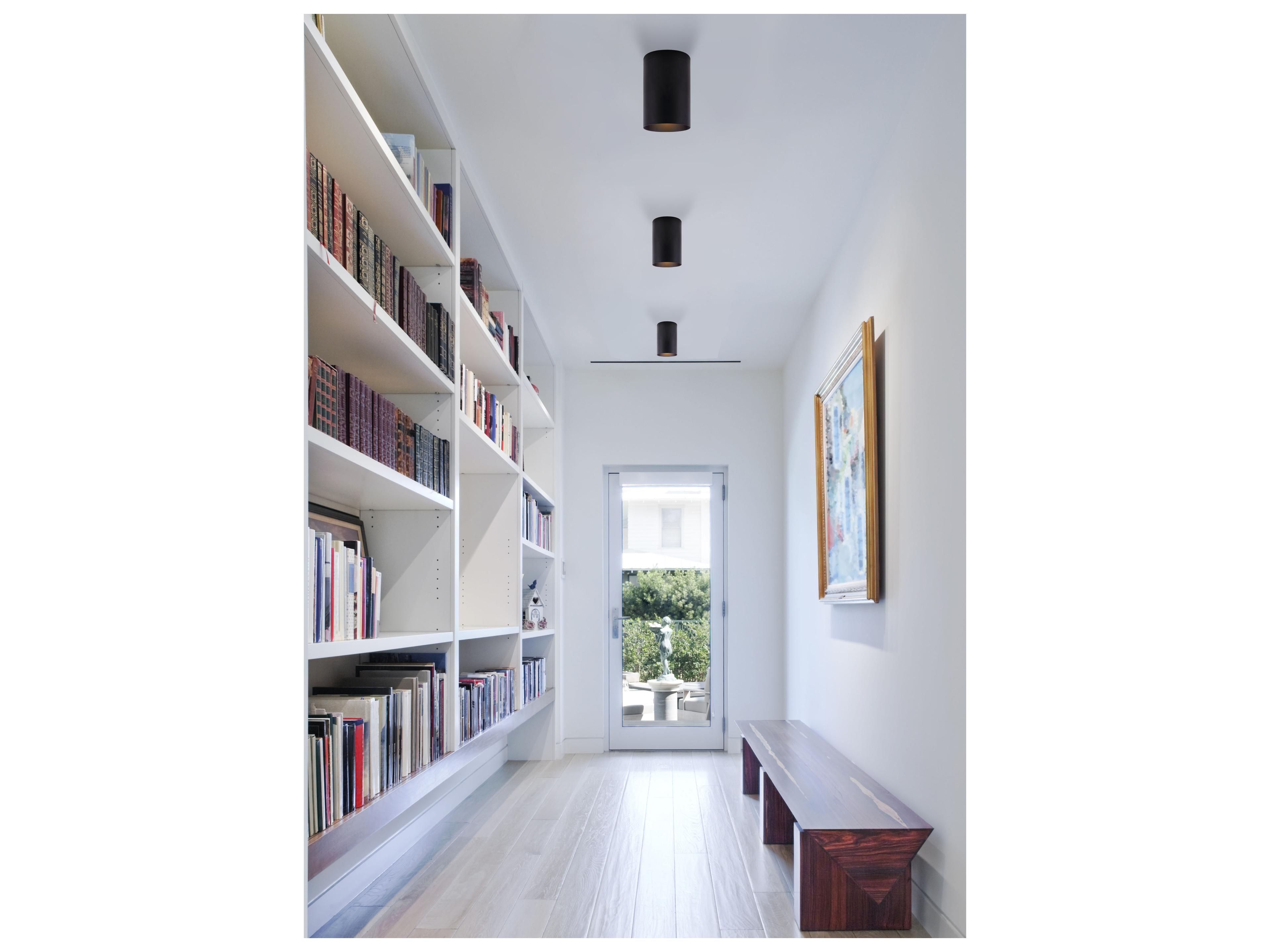 Canarm Agna 1 -light Black Cylinder Flush Mount