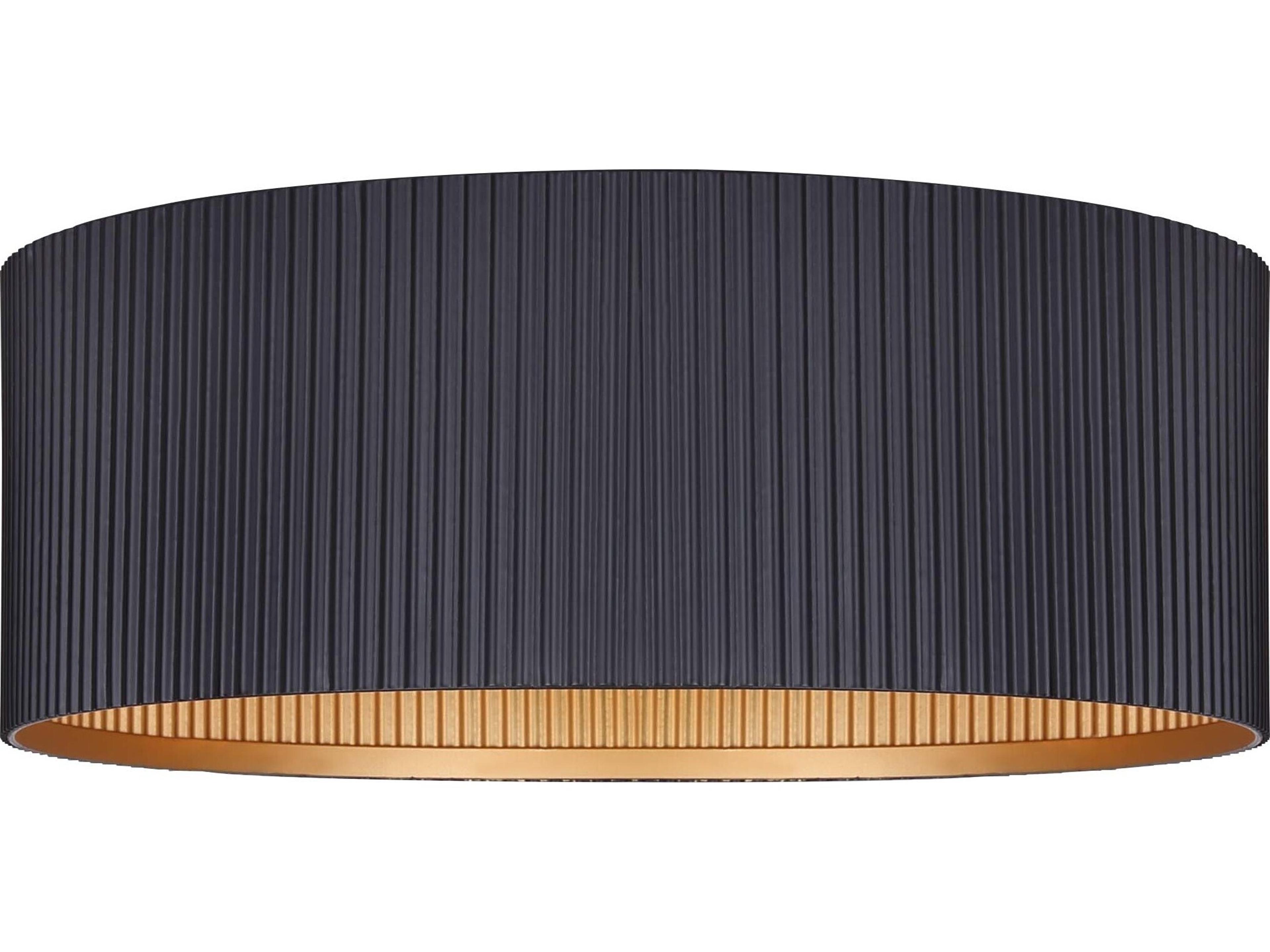 Rexton 2 -light Black Drum Flush Mount