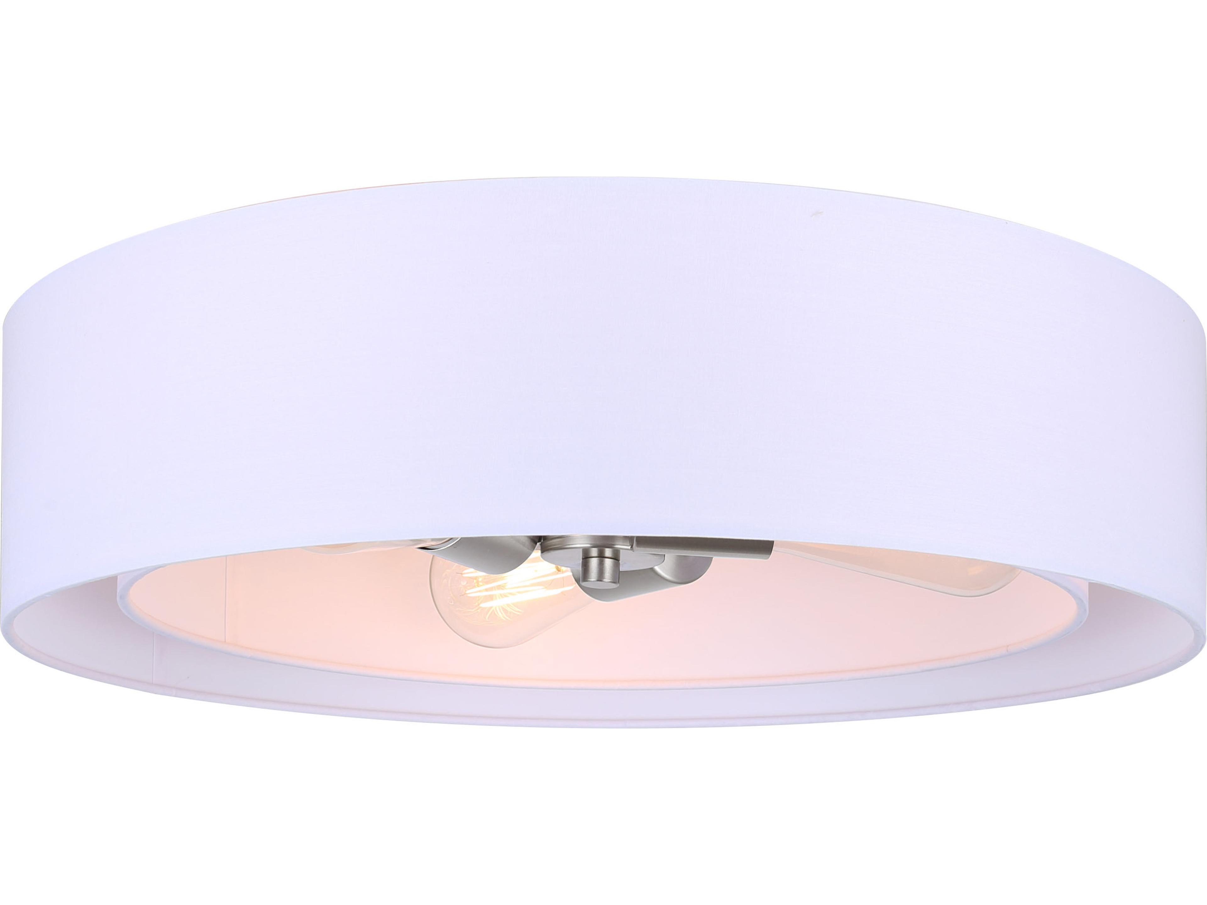 Landra 3 -light Nickel Drum Flush Mount