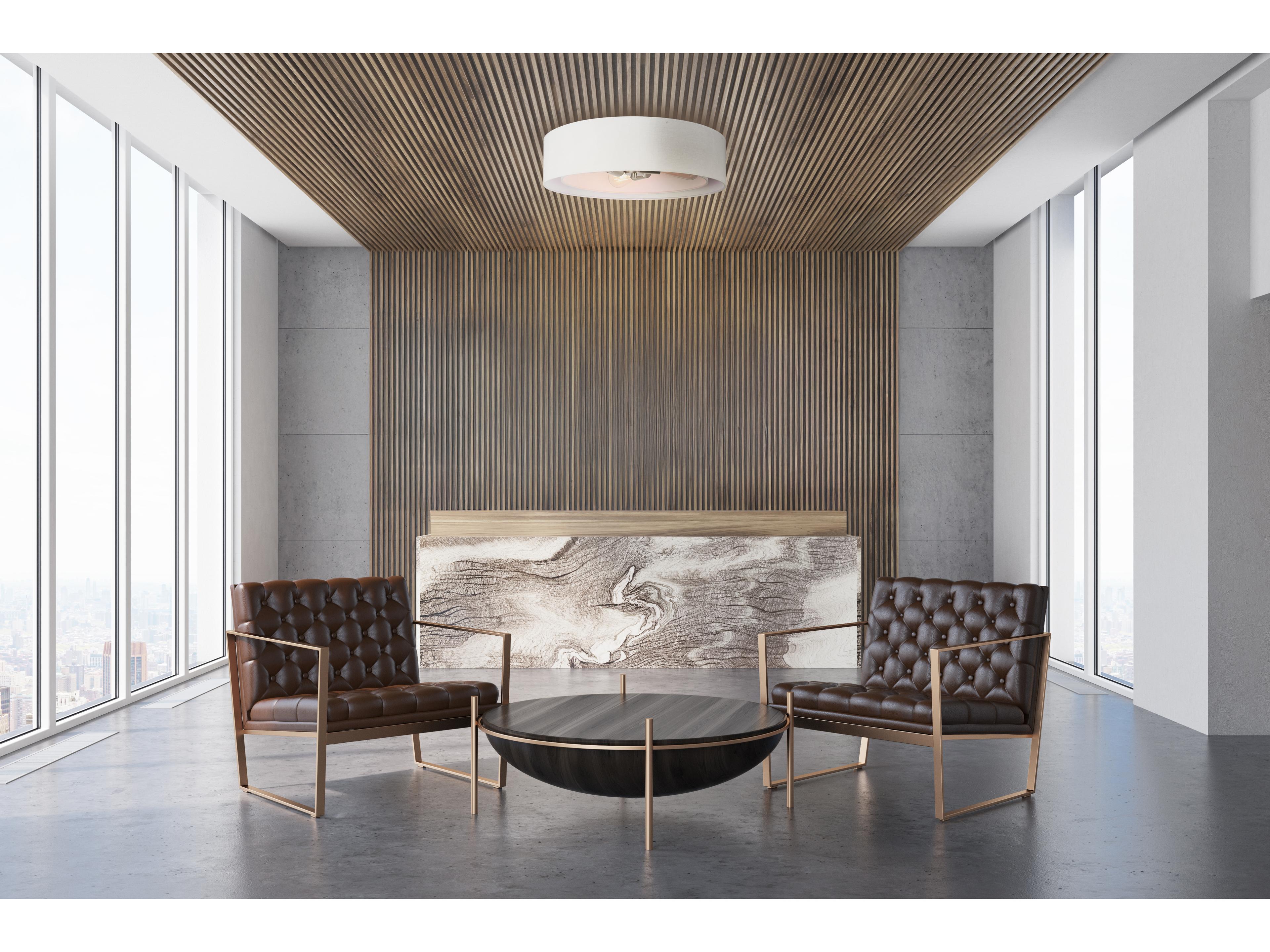 Canarm Landra 3 -light Nickel Drum Flush Mount