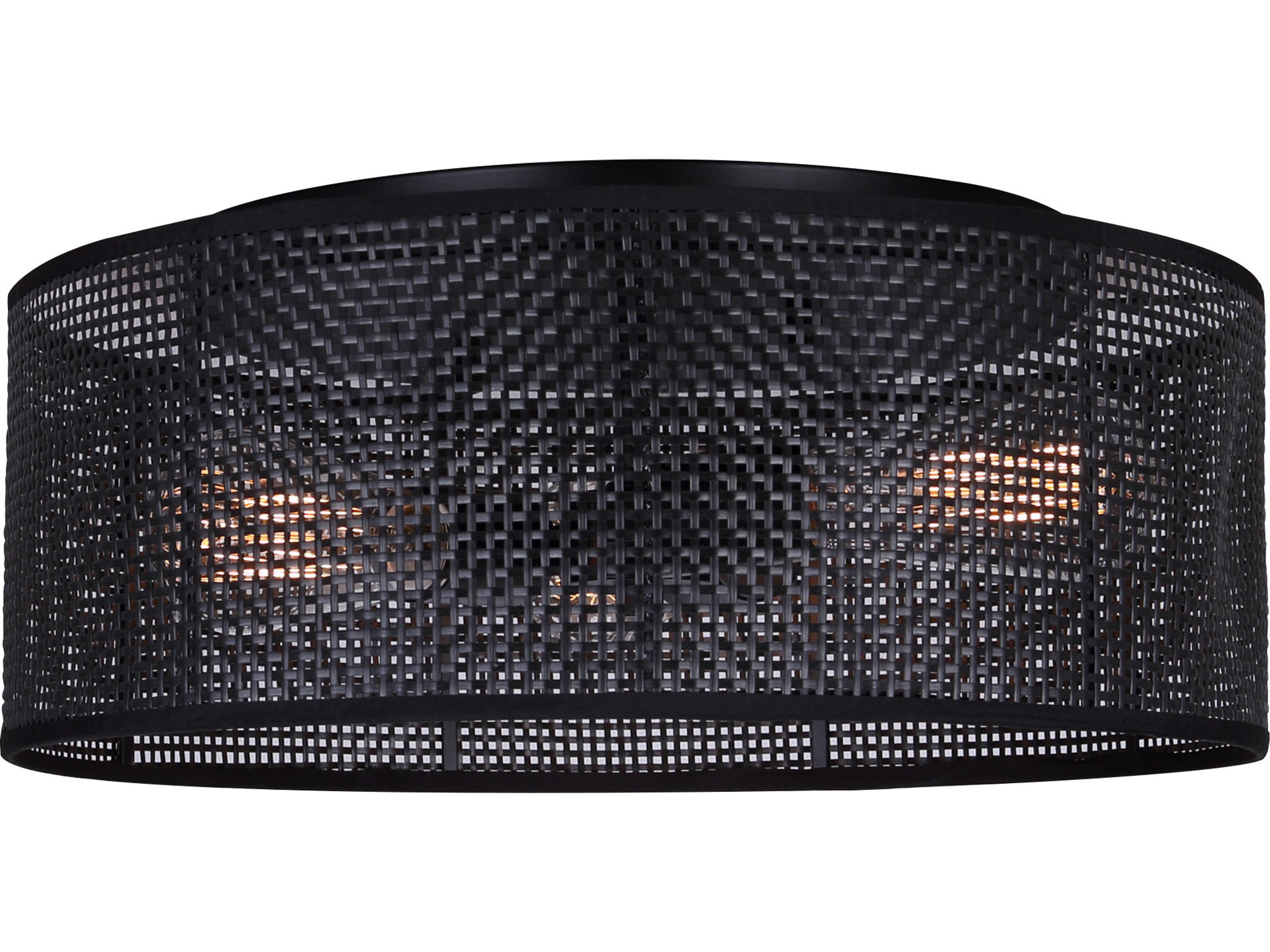 Bellamy 3 -light Black Drum Flush Mount
