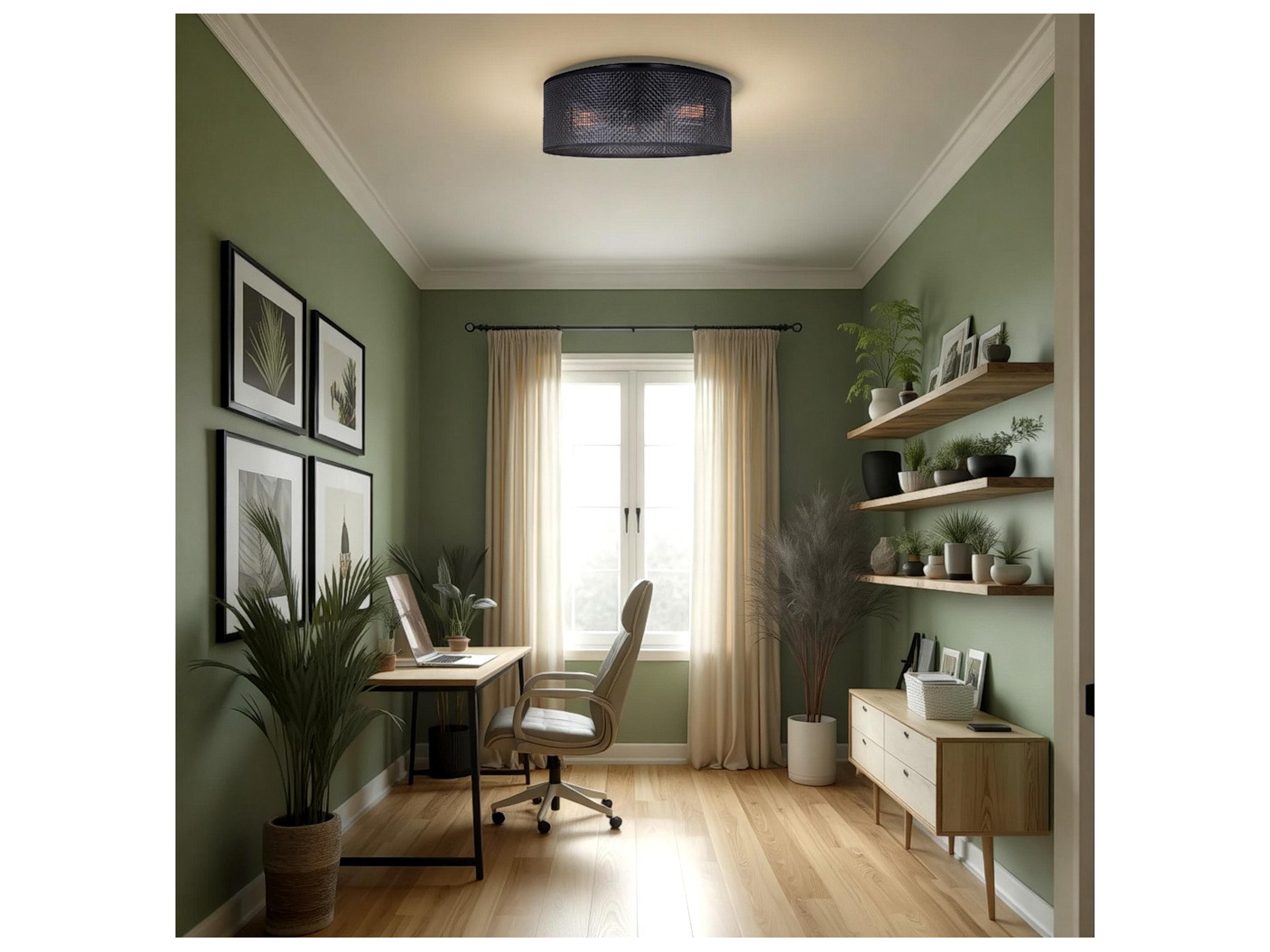 Canarm Bellamy 3 -light Black Drum Flush Mount