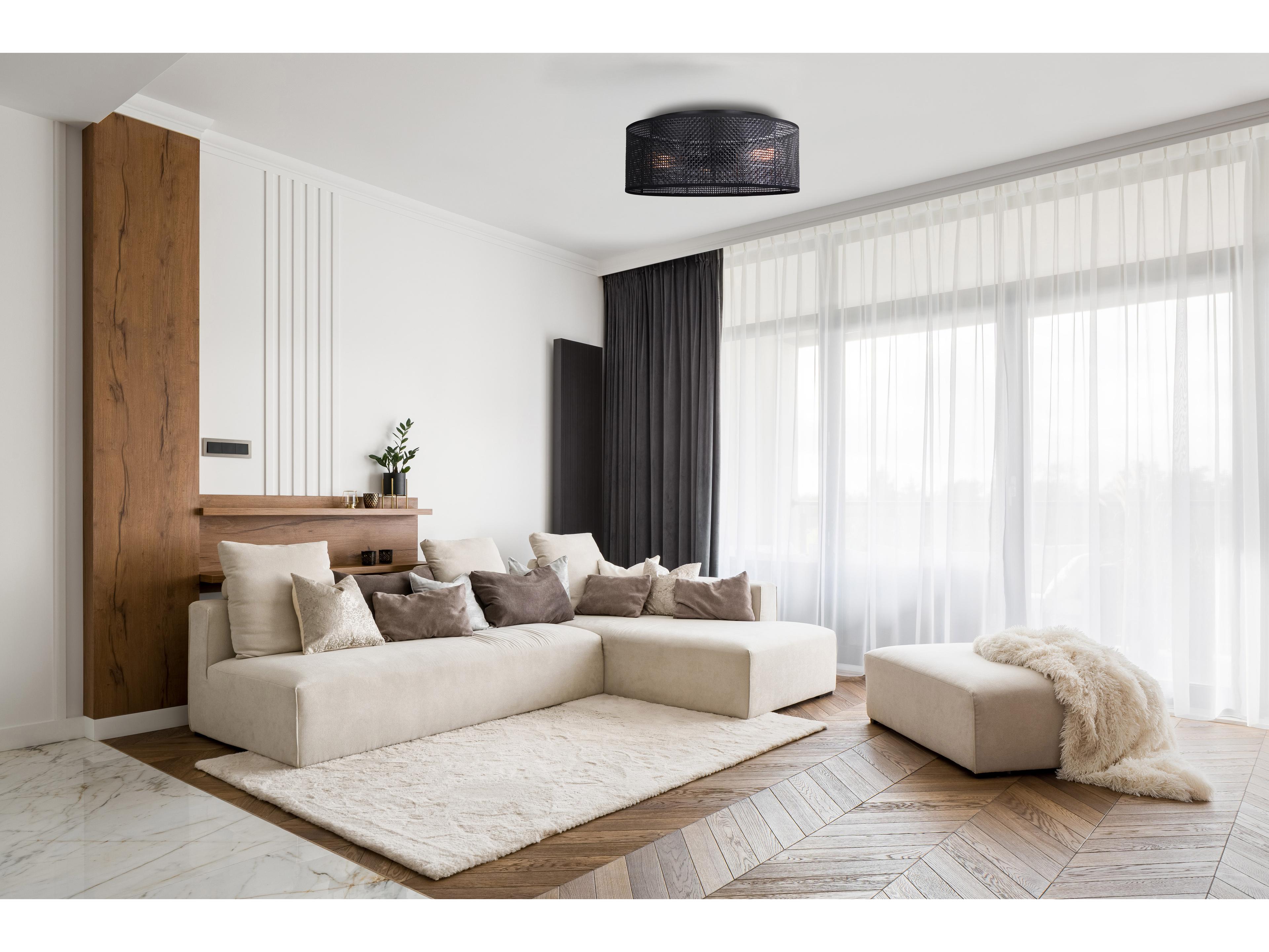 Canarm Bellamy 3 -light Black Drum Flush Mount