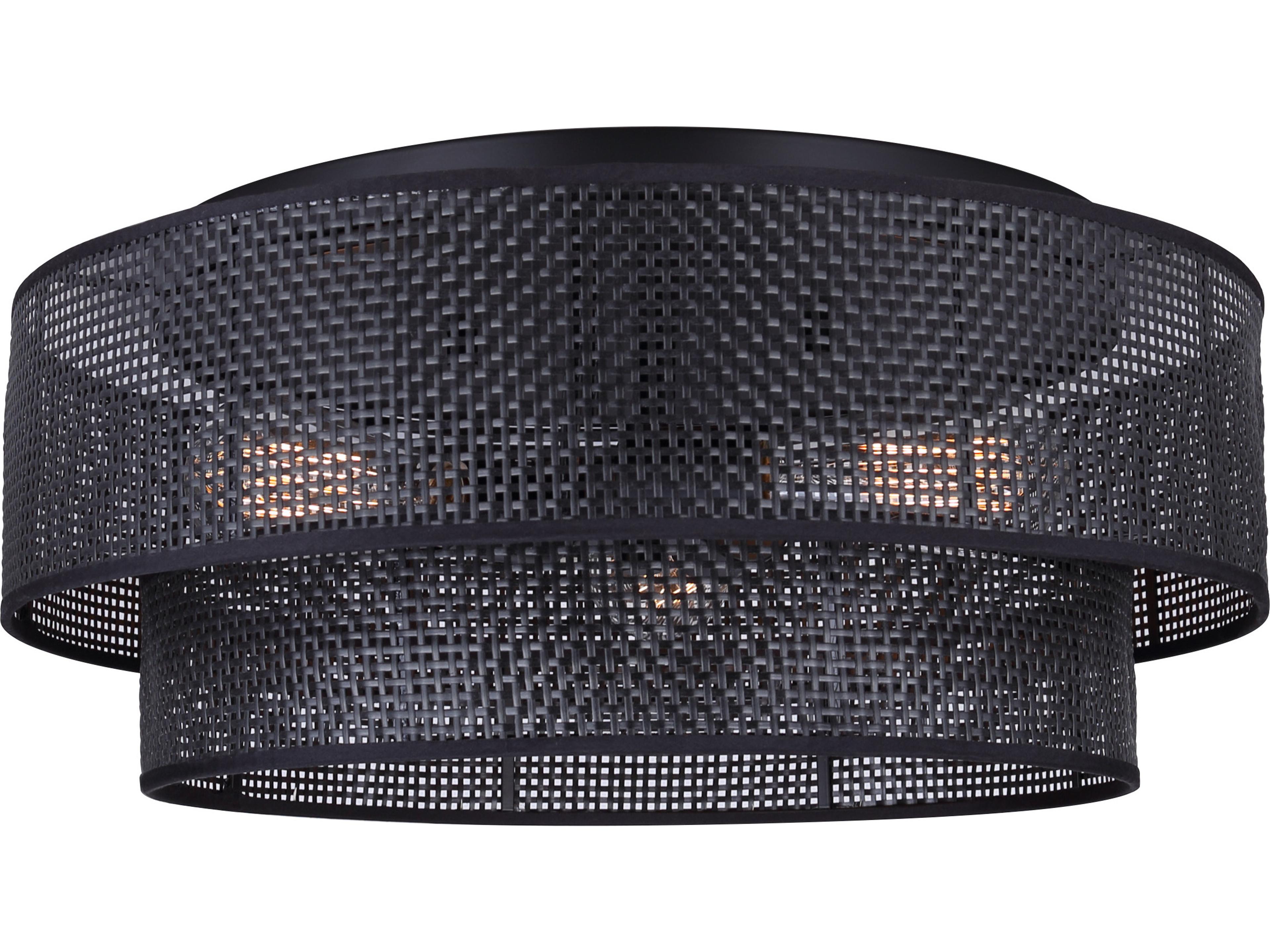 Bellamy 3 -light Black Drum Tiered Flush Mount