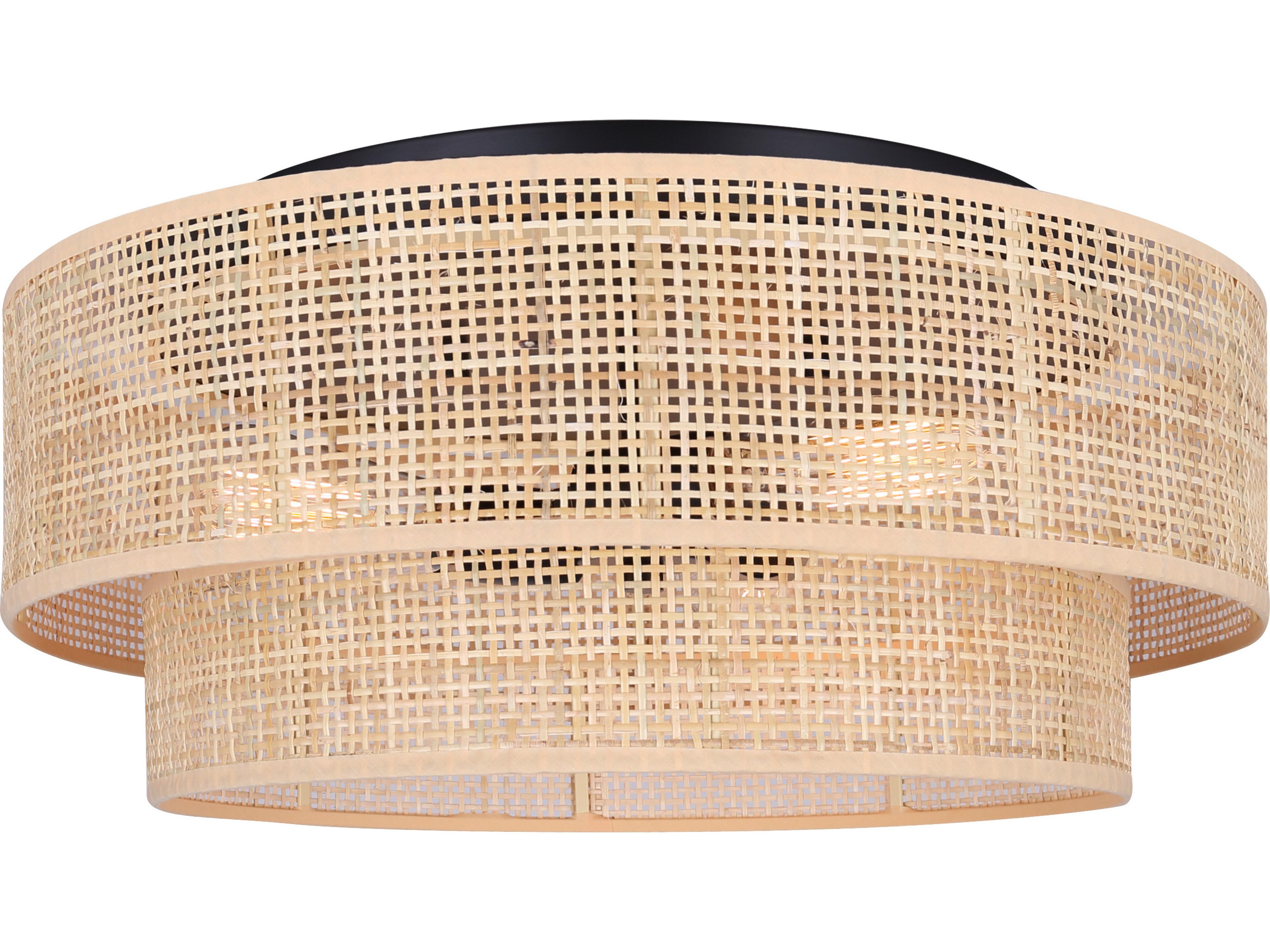 Bellamy 3 -light Black Drum Tiered Flush Mount