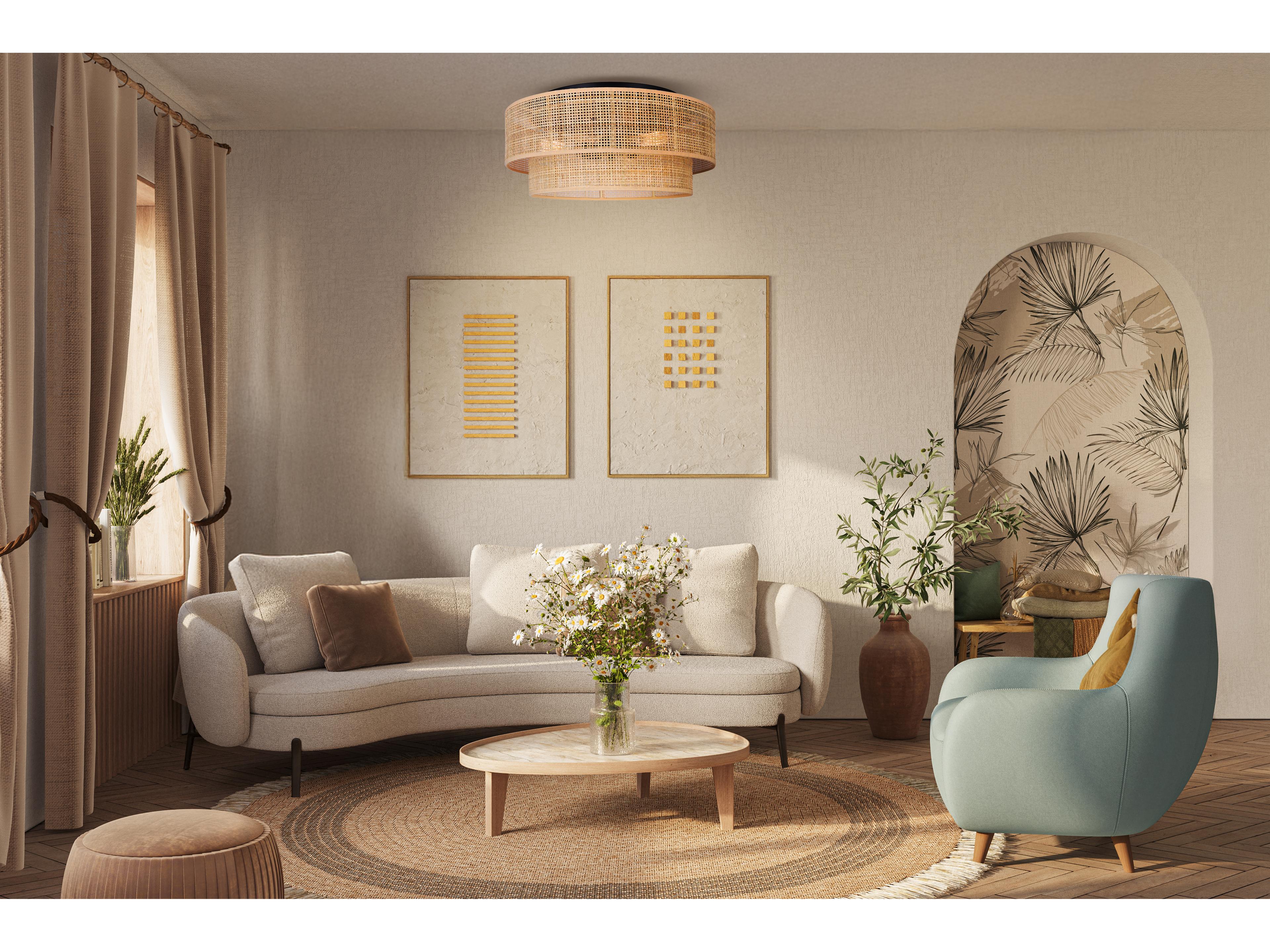 Canarm Bellamy 3 -light Black Drum Tiered Flush Mount