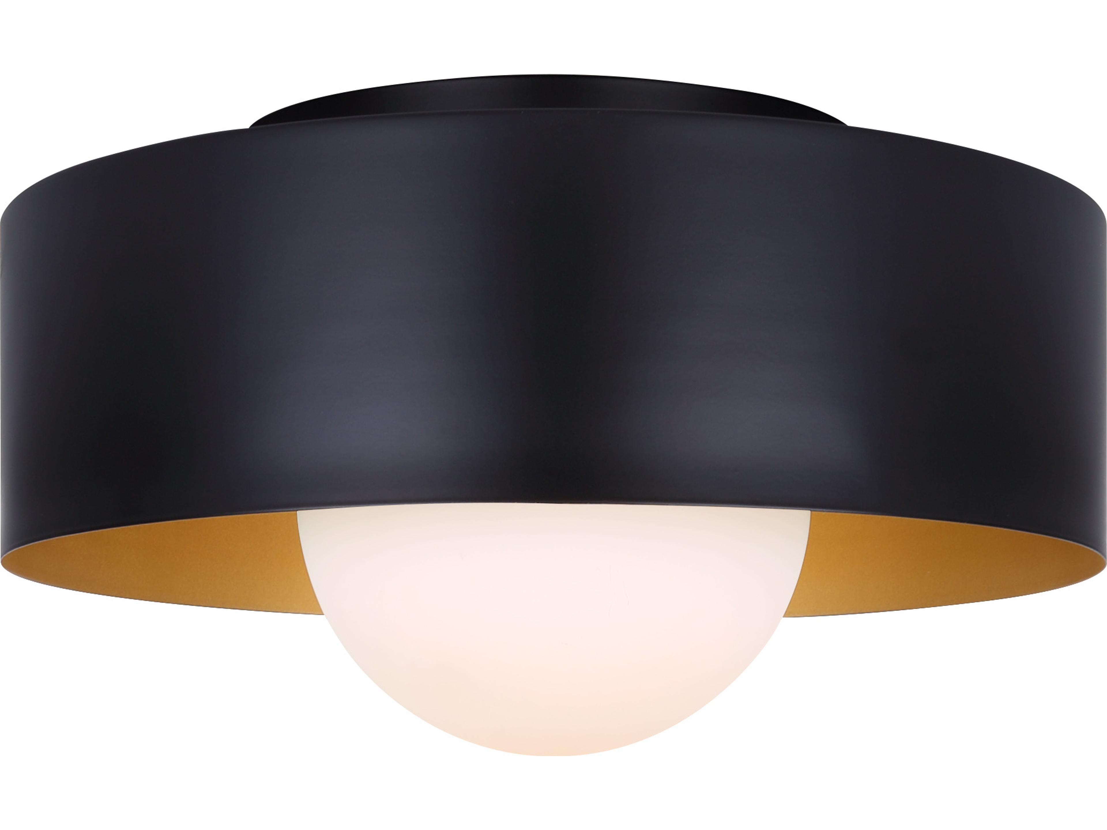 Daylon 1 -light Black Drum Flush Mount