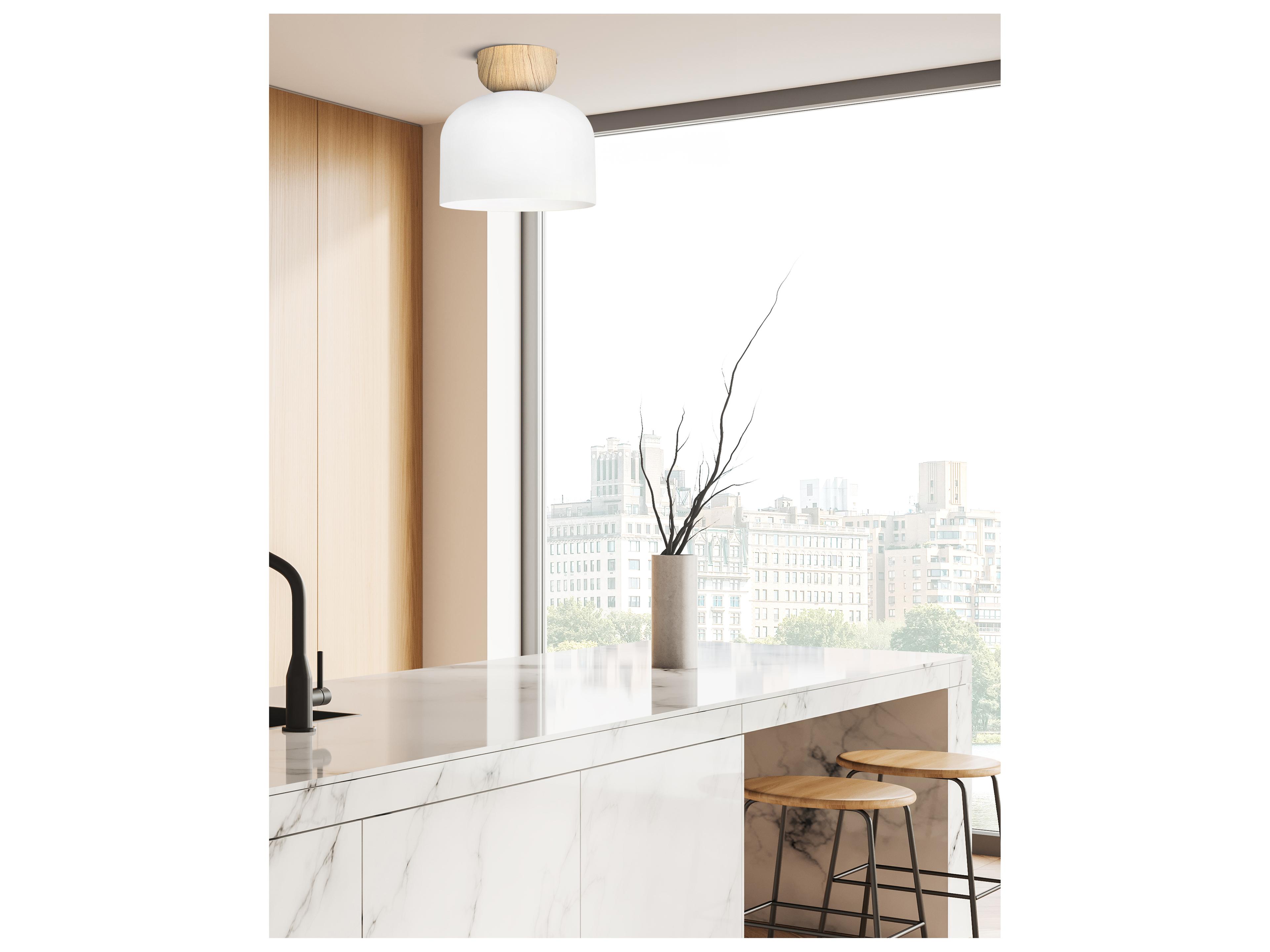 Canarm Caleb 1 -light White Dome Flush Mount