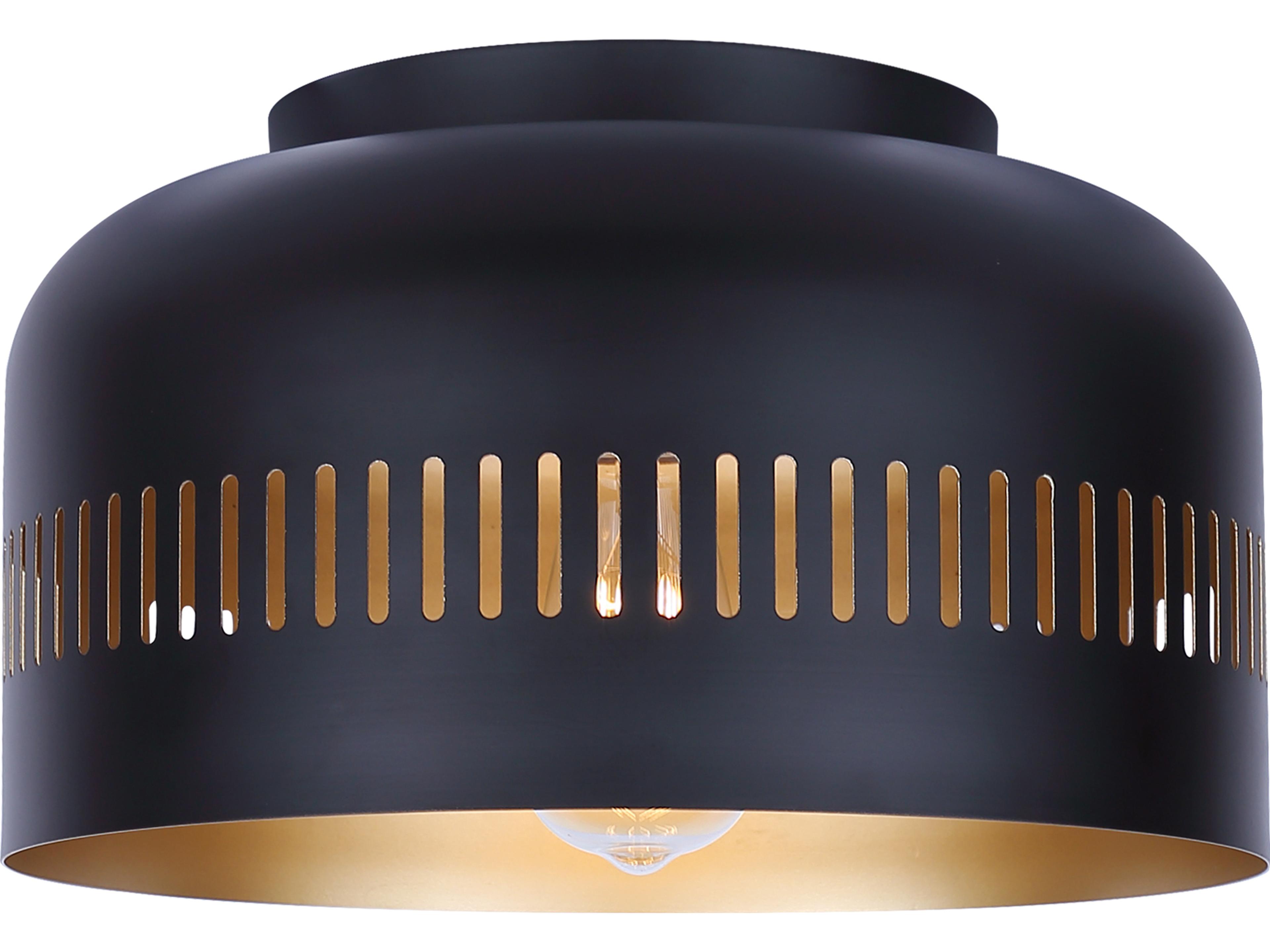 Miles Black Dome Flush Mount