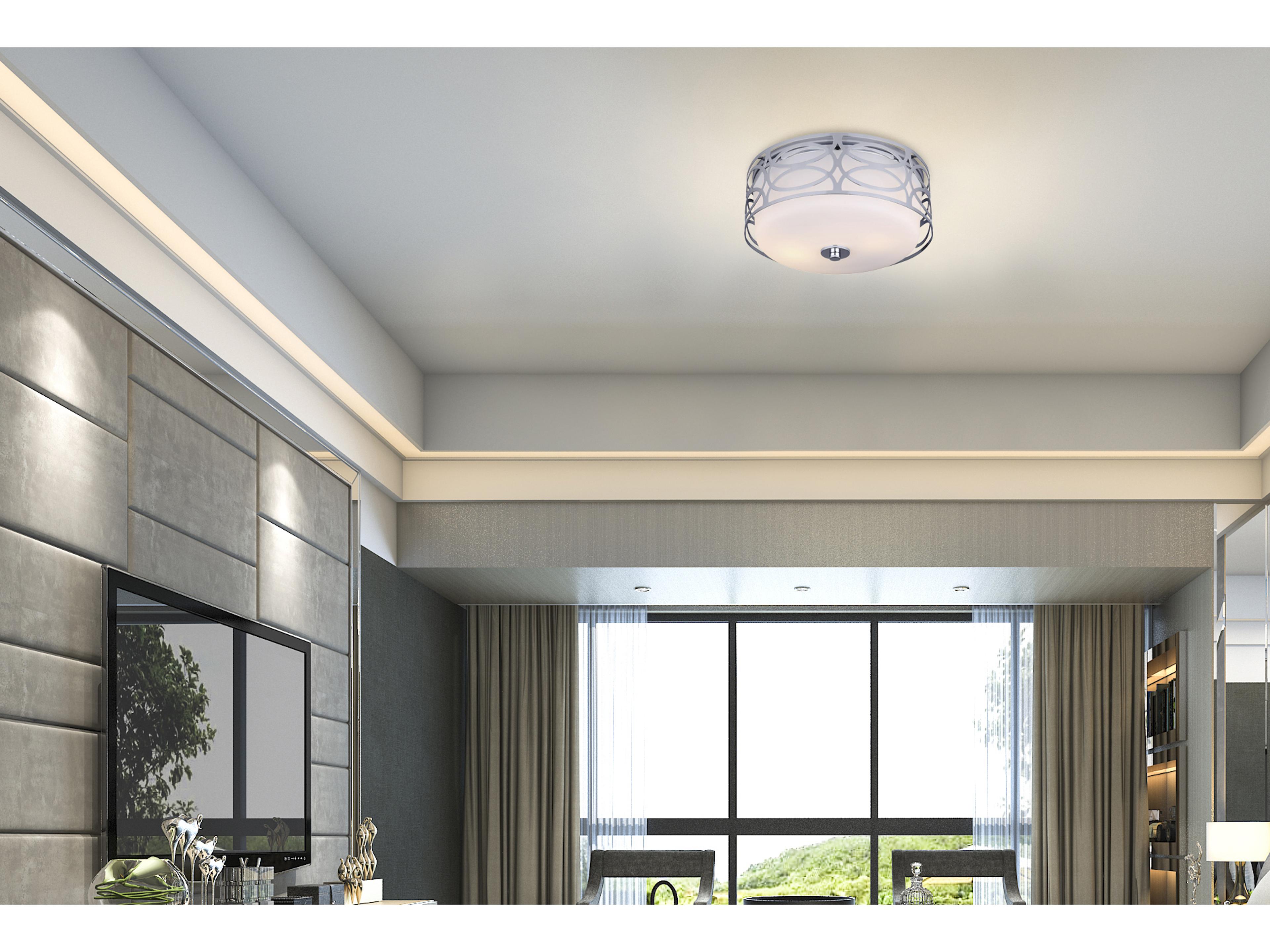 Canarm Drake 2 -light Chrome Drum Flush Mount