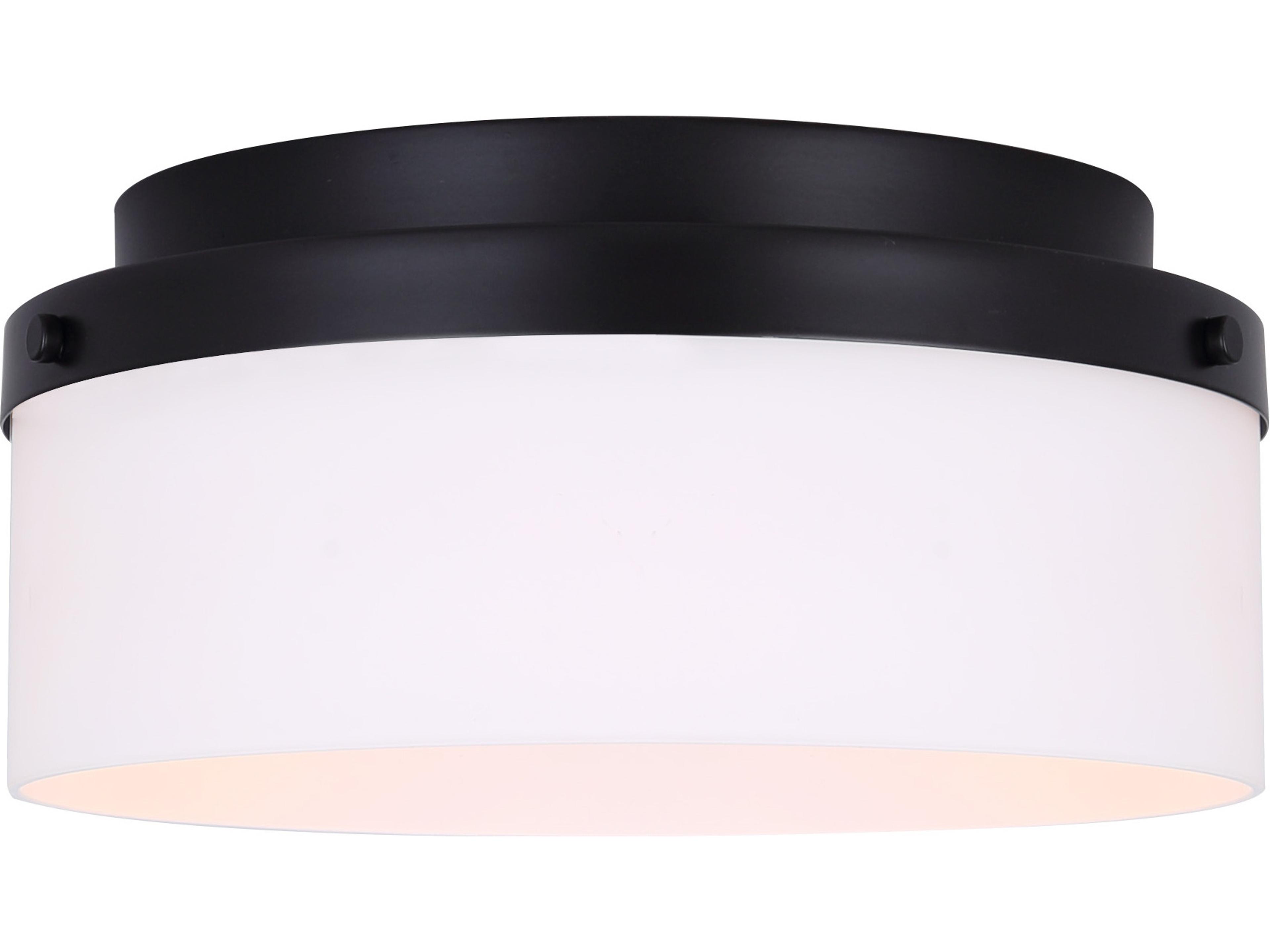 Malloy 2 -light Black Drum Flush Mount