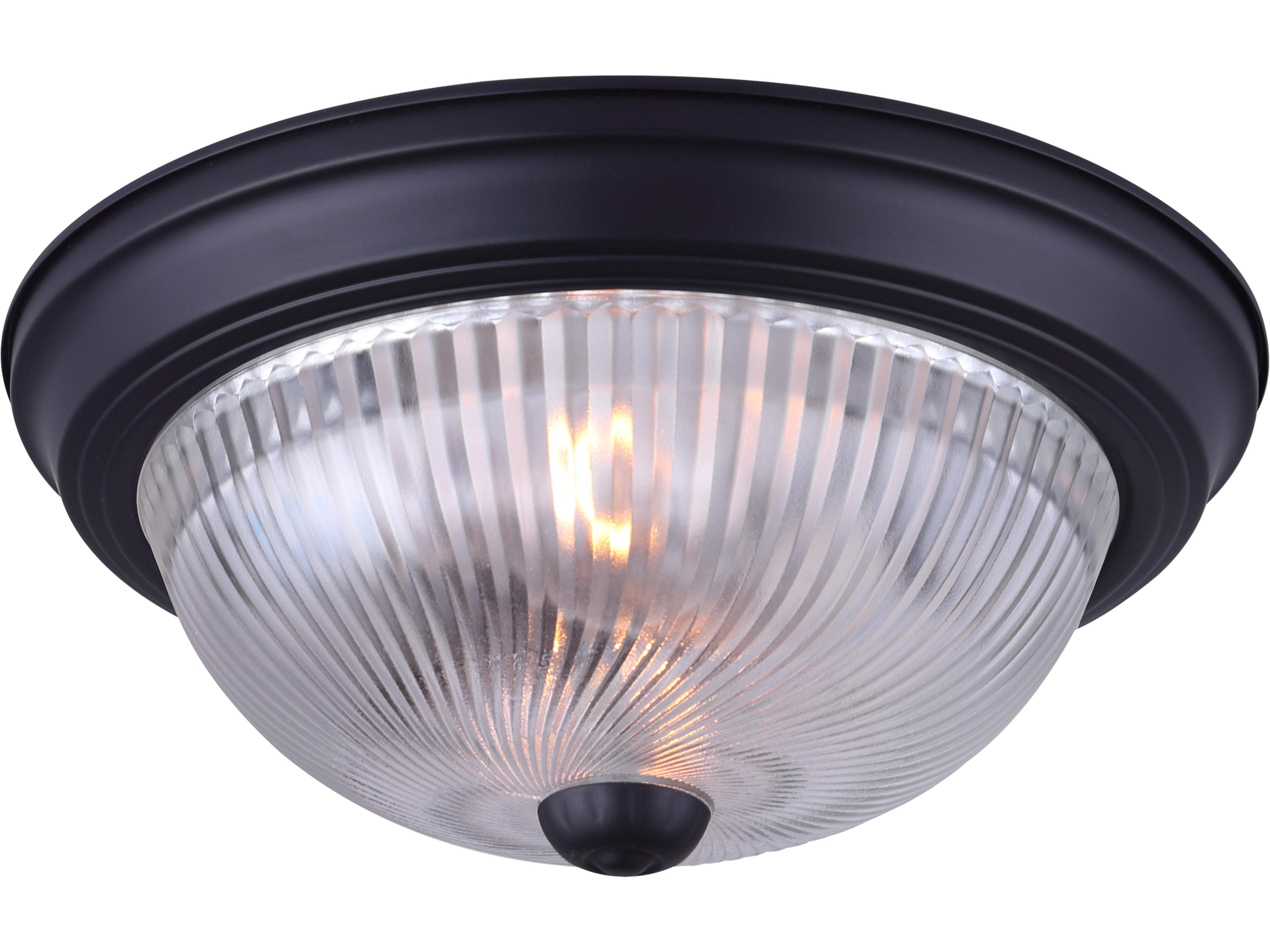 Fmount 2 -light Black Dome Flush Mount