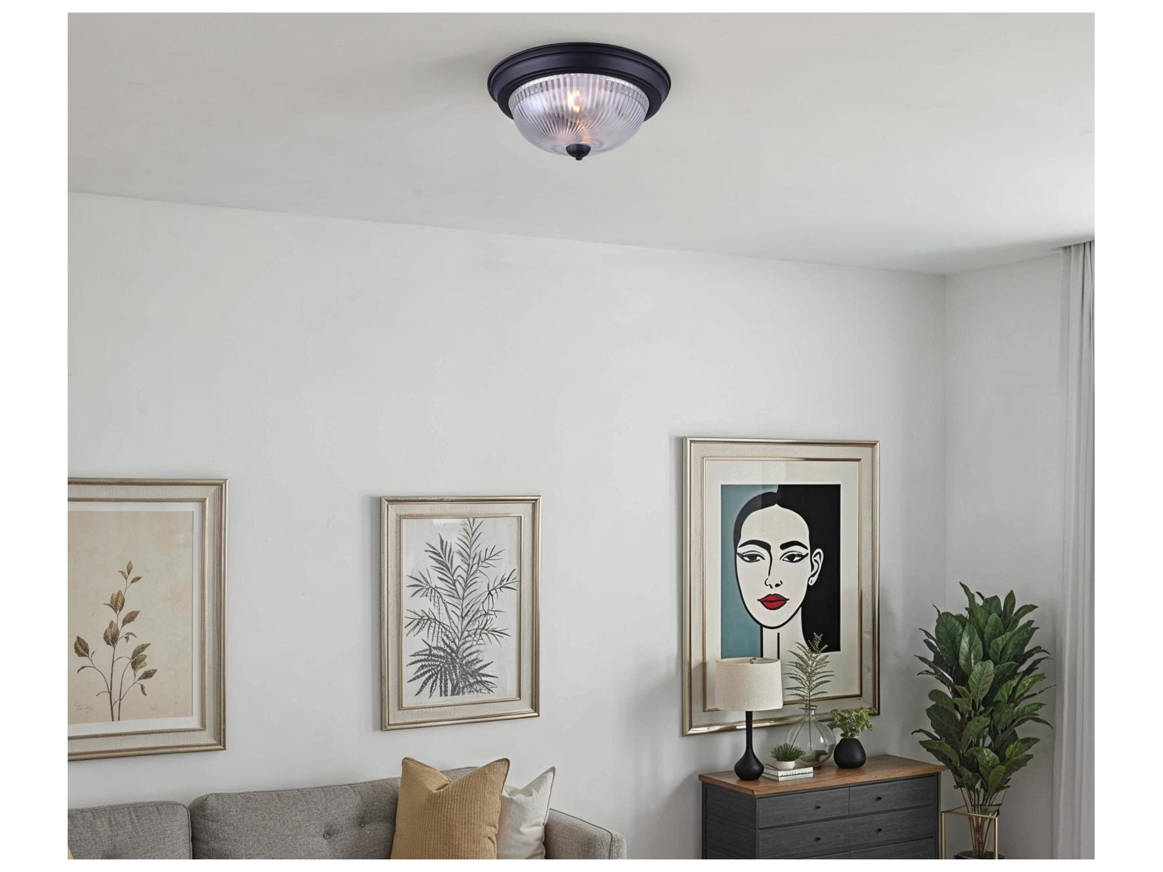 Canarm Mbk Color 2 -light Black Dome Flush Mount