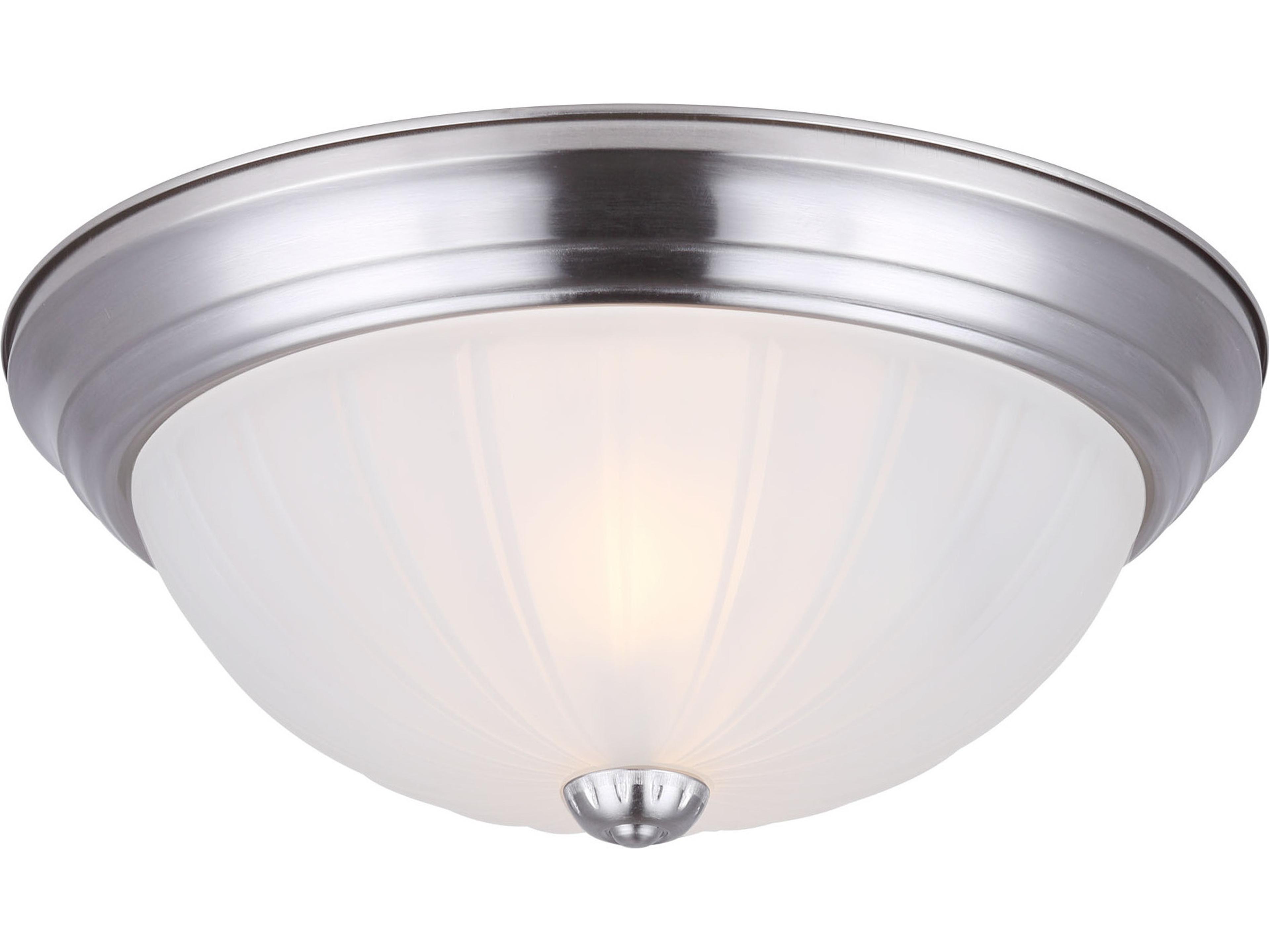 Fmount 2 -light Pewter Dome Flush Mount