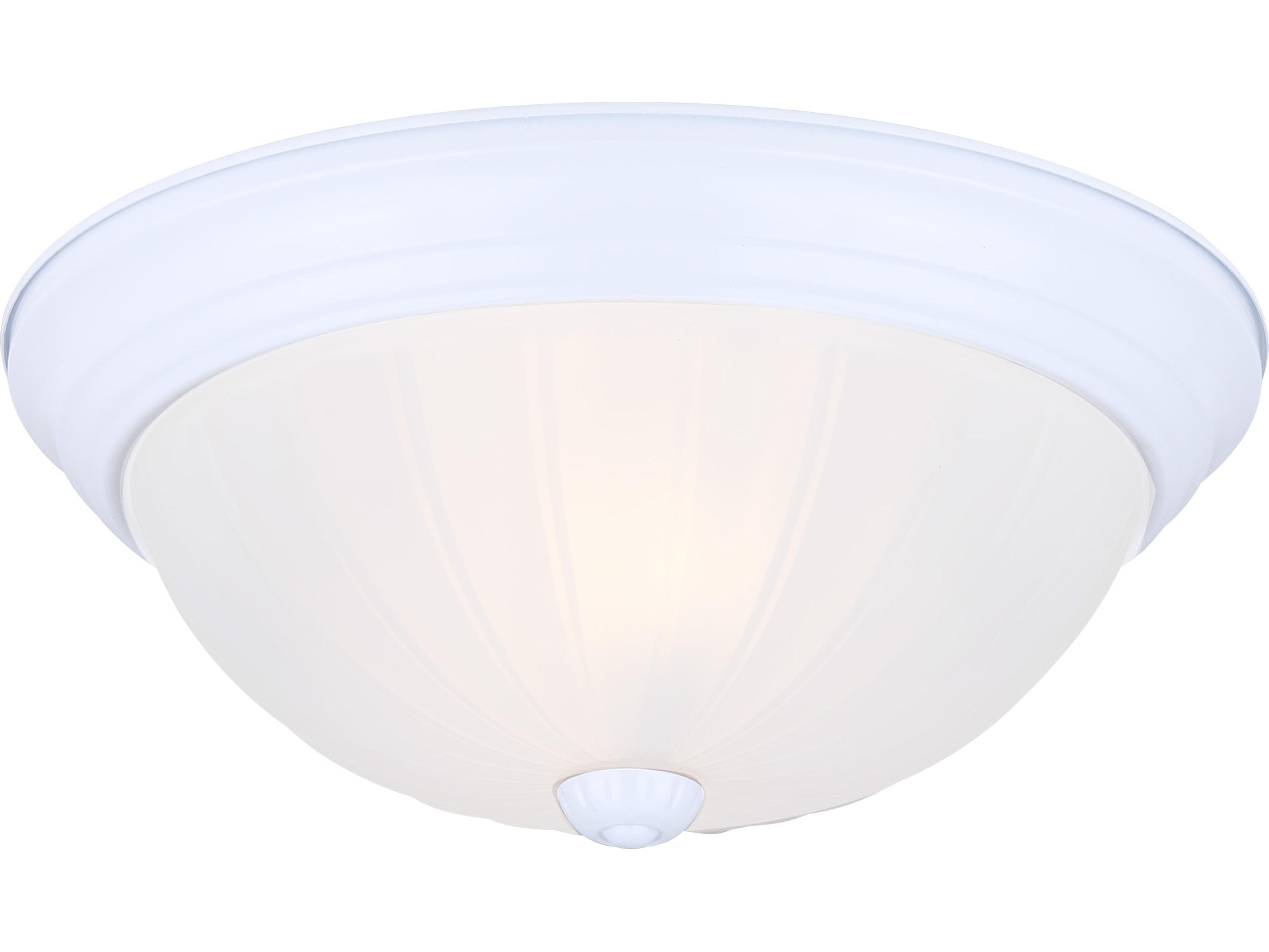 Fmount 2 -light White Dome Flush Mount