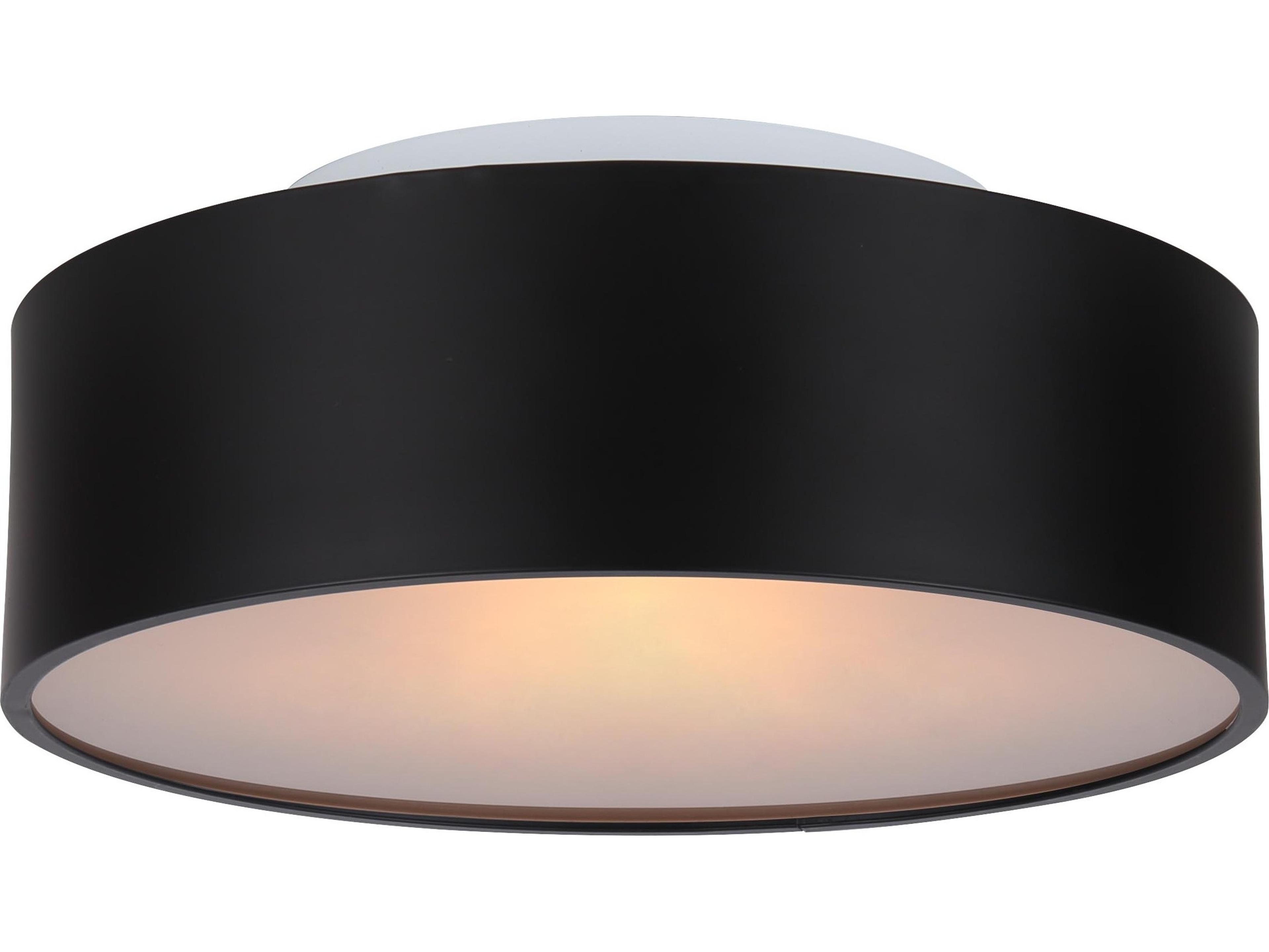 Dexter 2 -light Black Drum Flush Mount