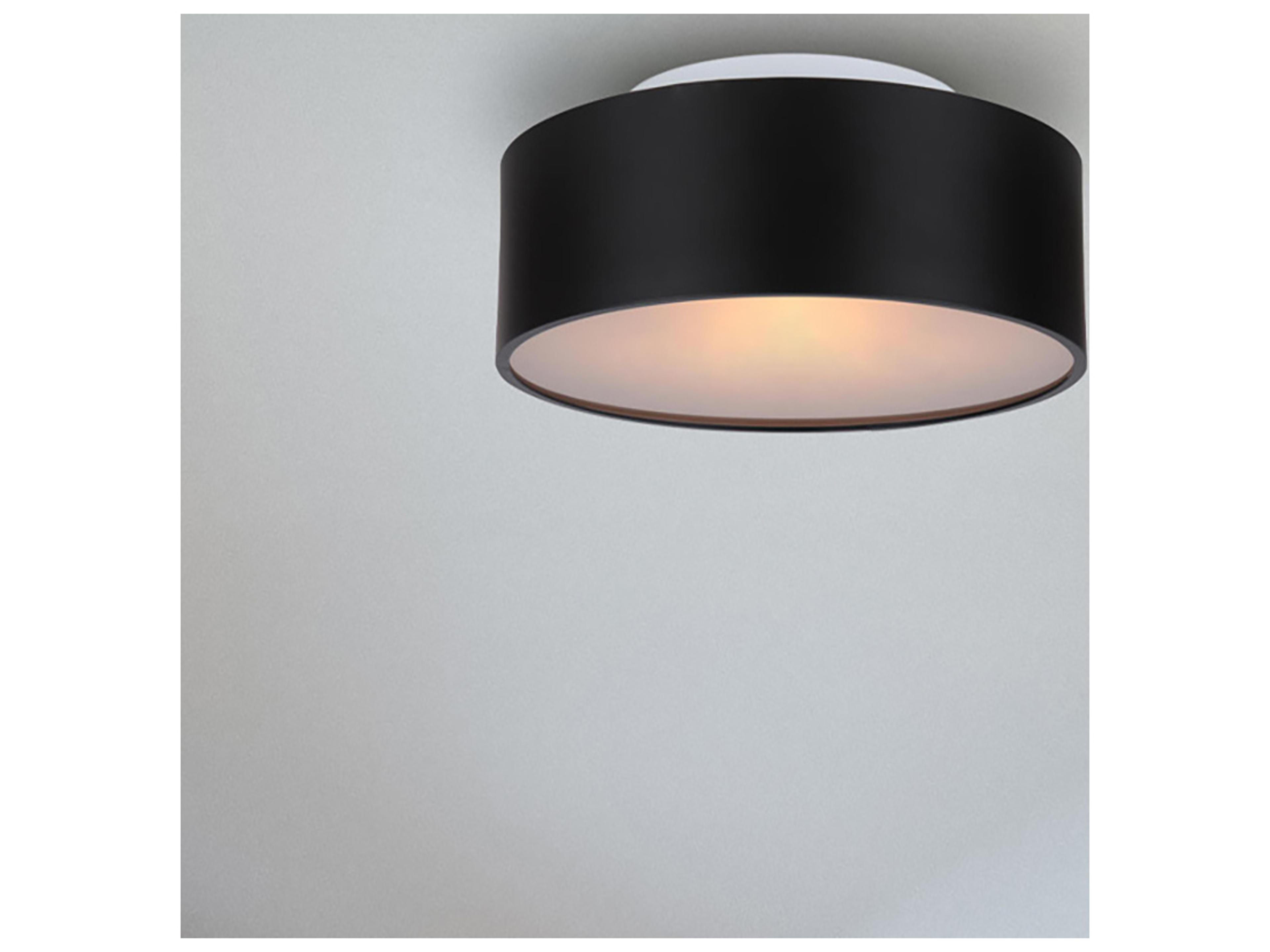 Canarm Dexter 2 -light Black Drum Flush Mount