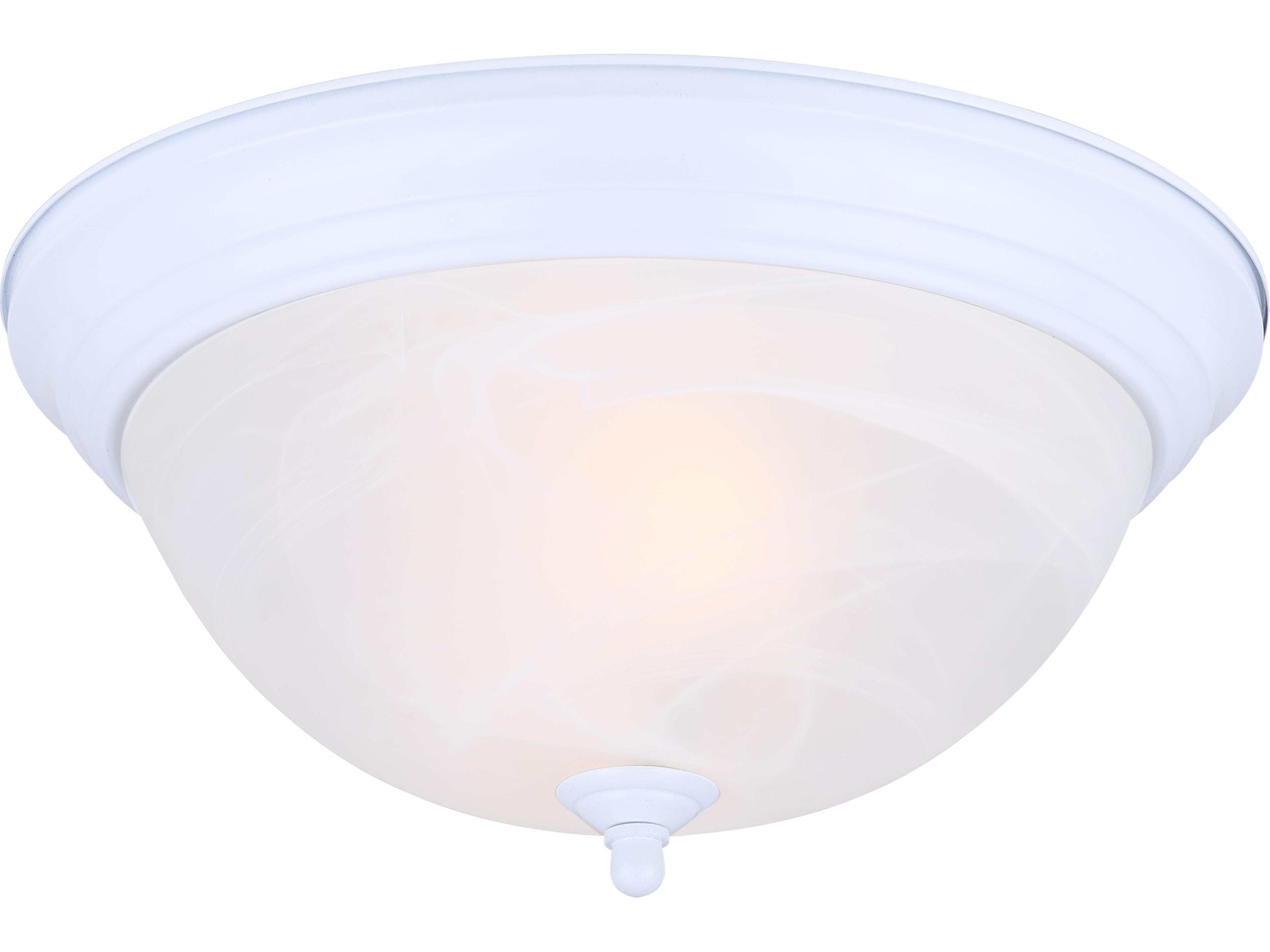 Fmount 2 -light White Dome Flush Mount