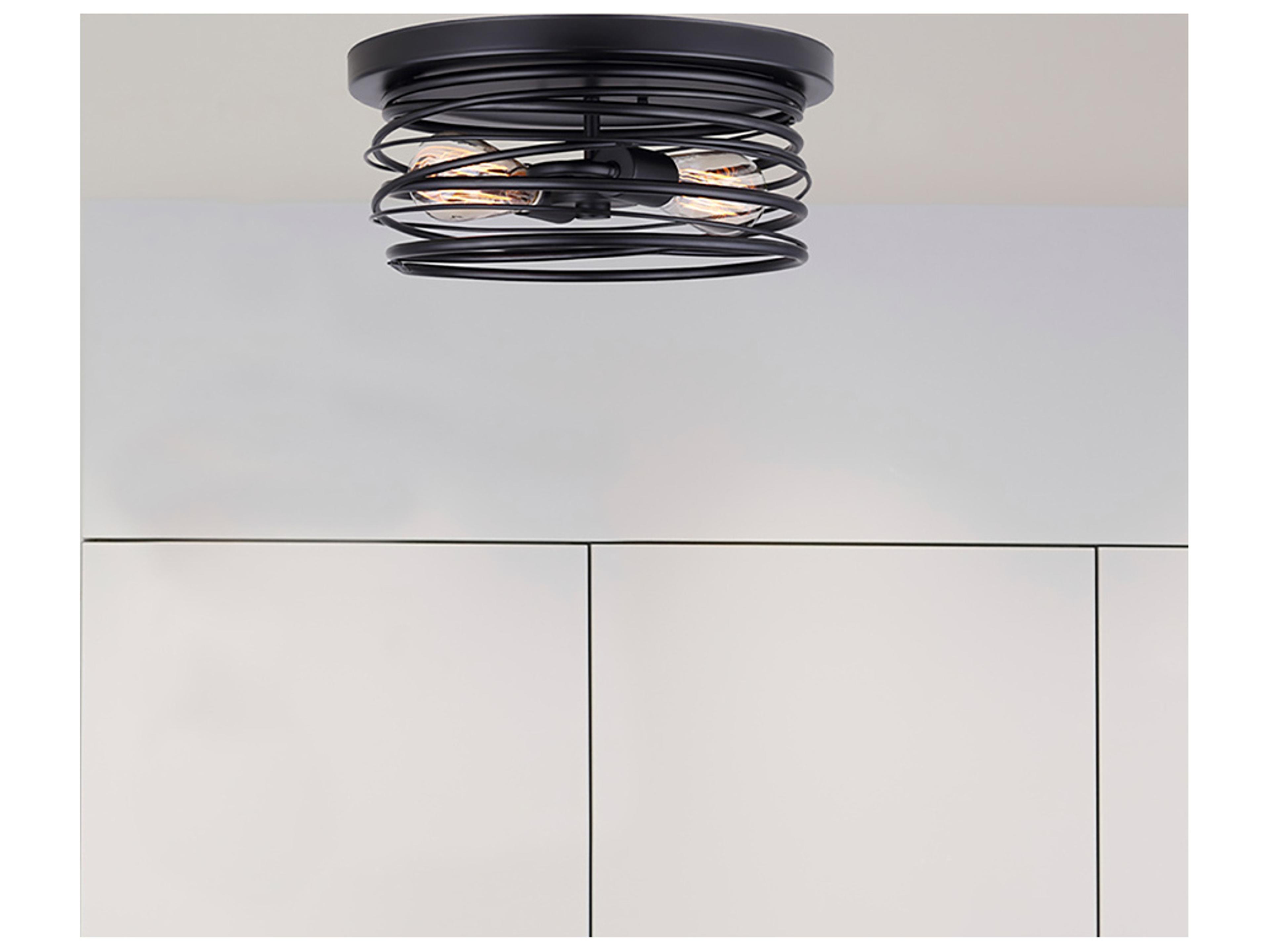 Canarm Ryland 2 -light Black Round Flush Mount