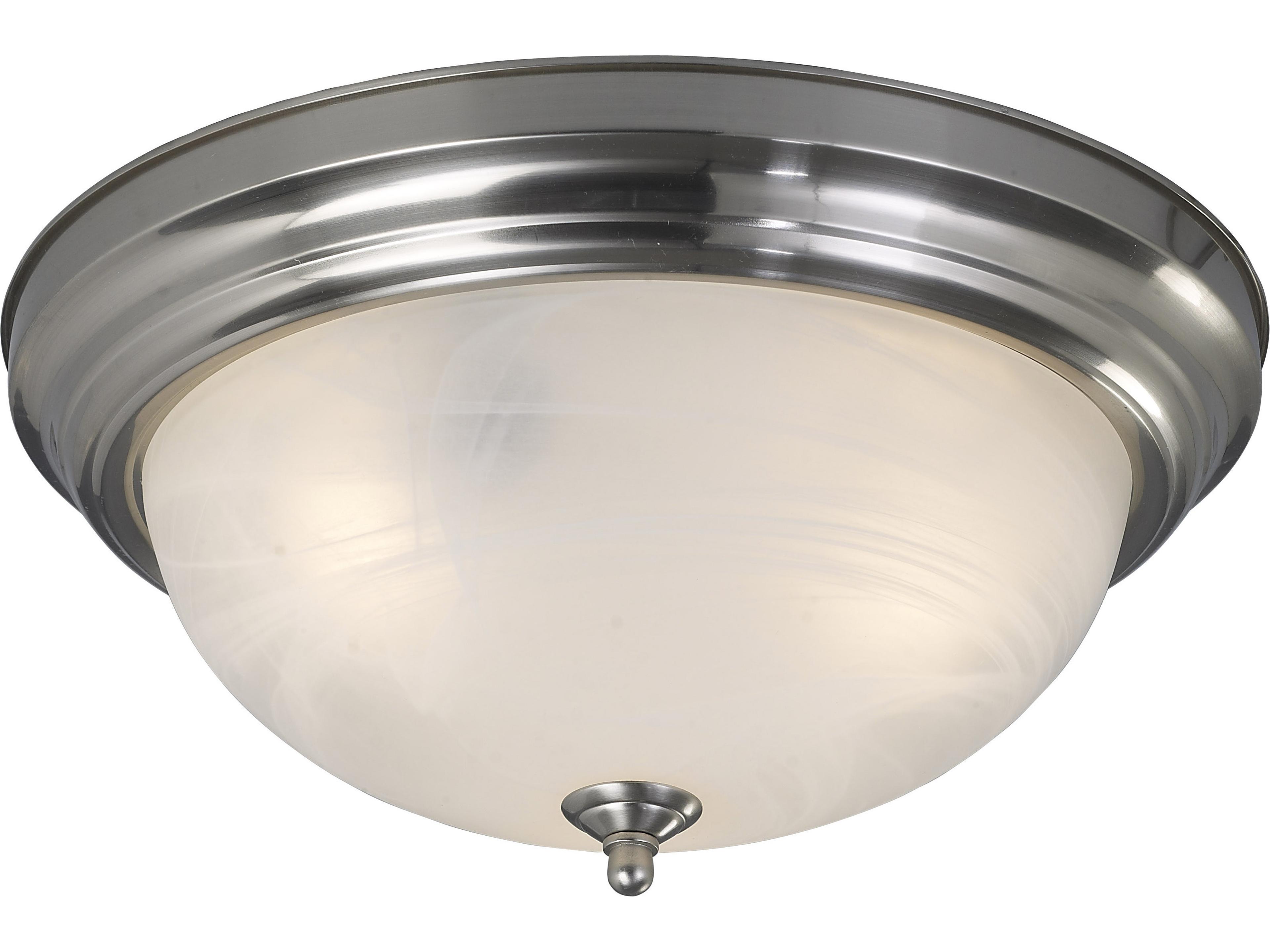 Fmount 2 -light Nickel Dome Flush Mount