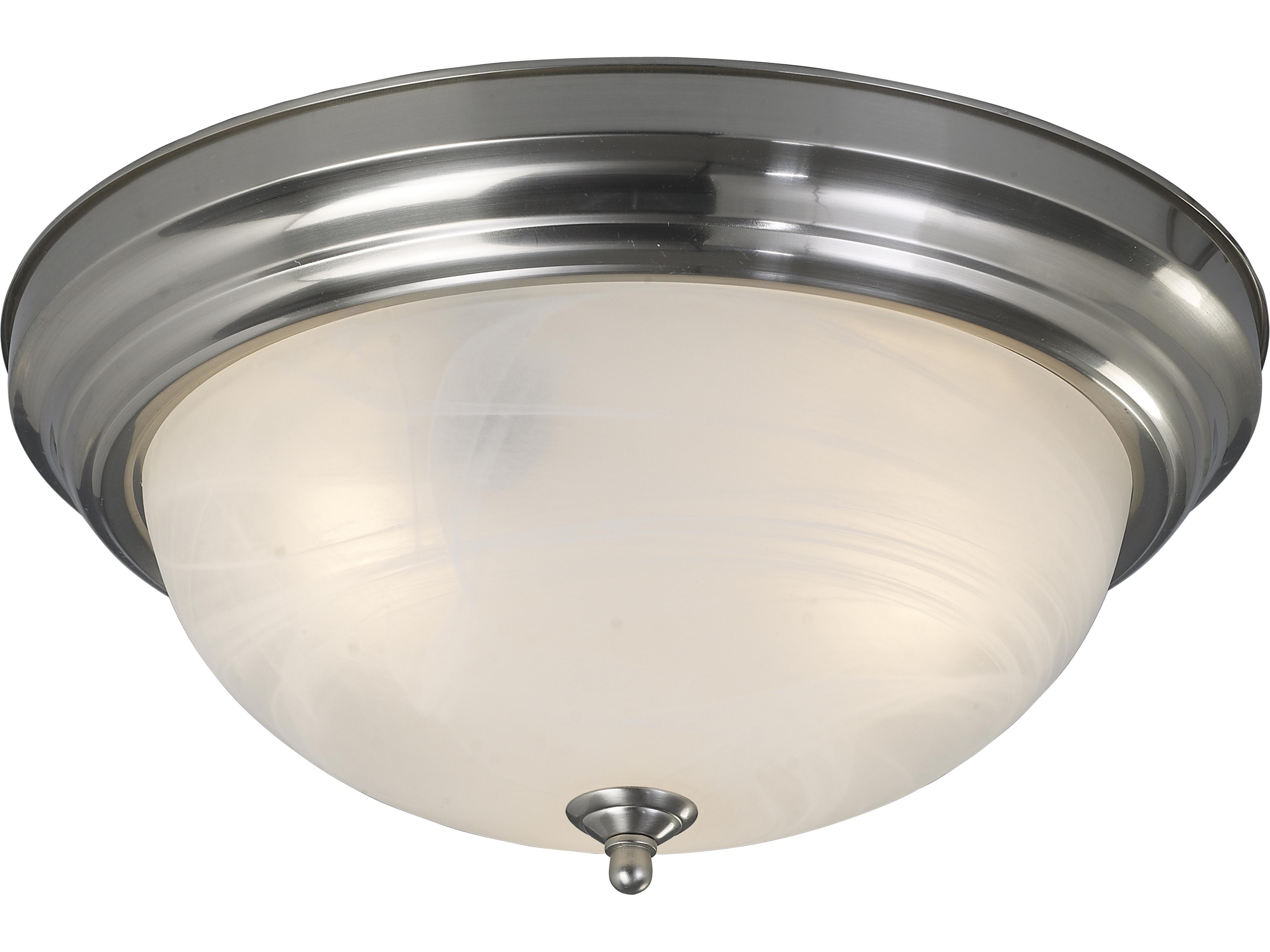 Fmount 2 -light Nickel Dome Flush Mount