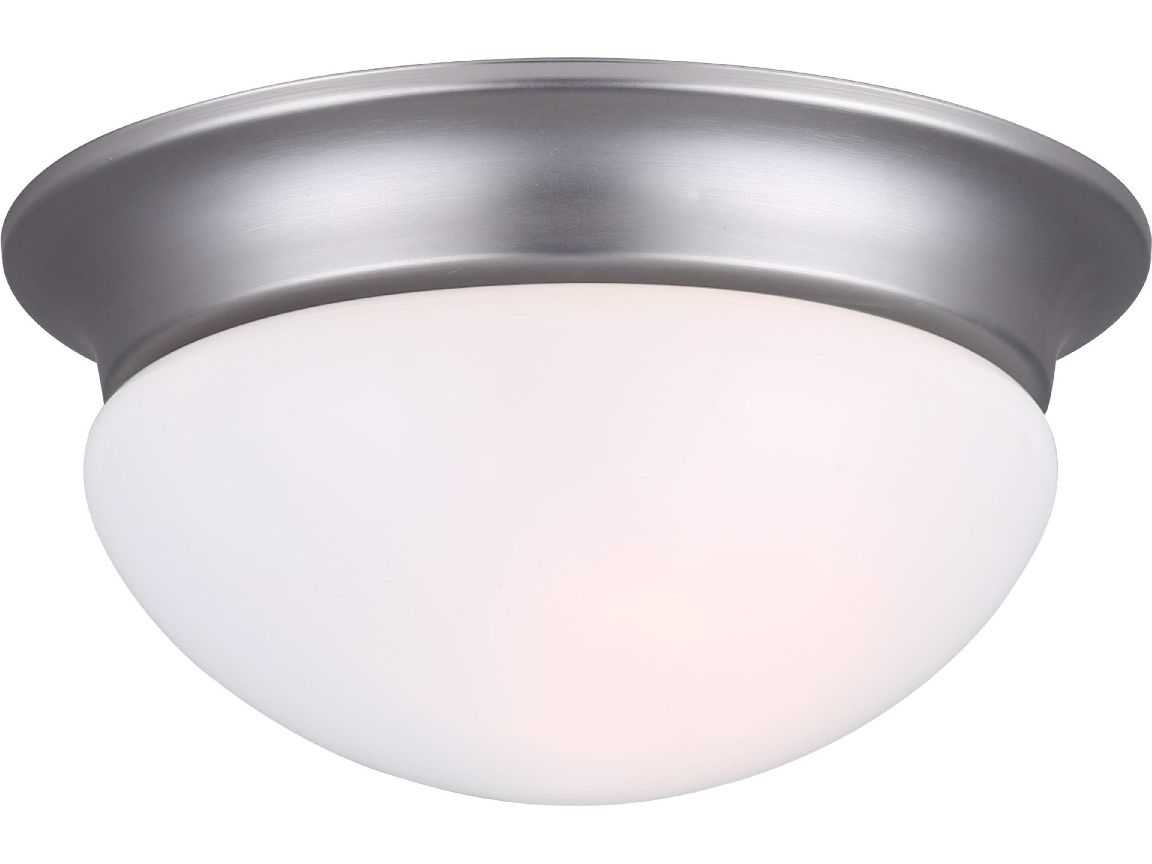 Fmount 1 -light Pewter Dome Flush Mount