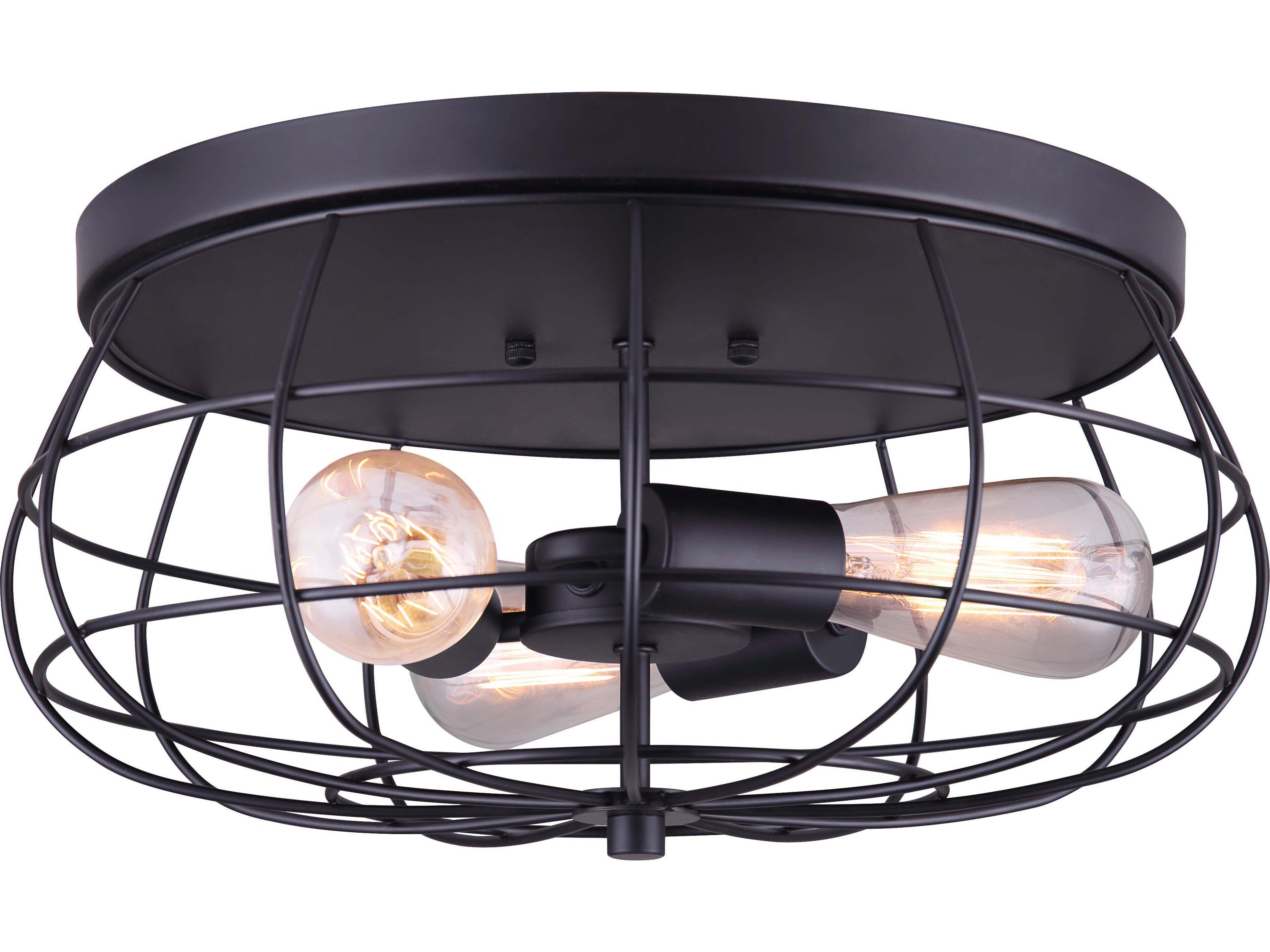 Flora 3 -light Black Flush Mount