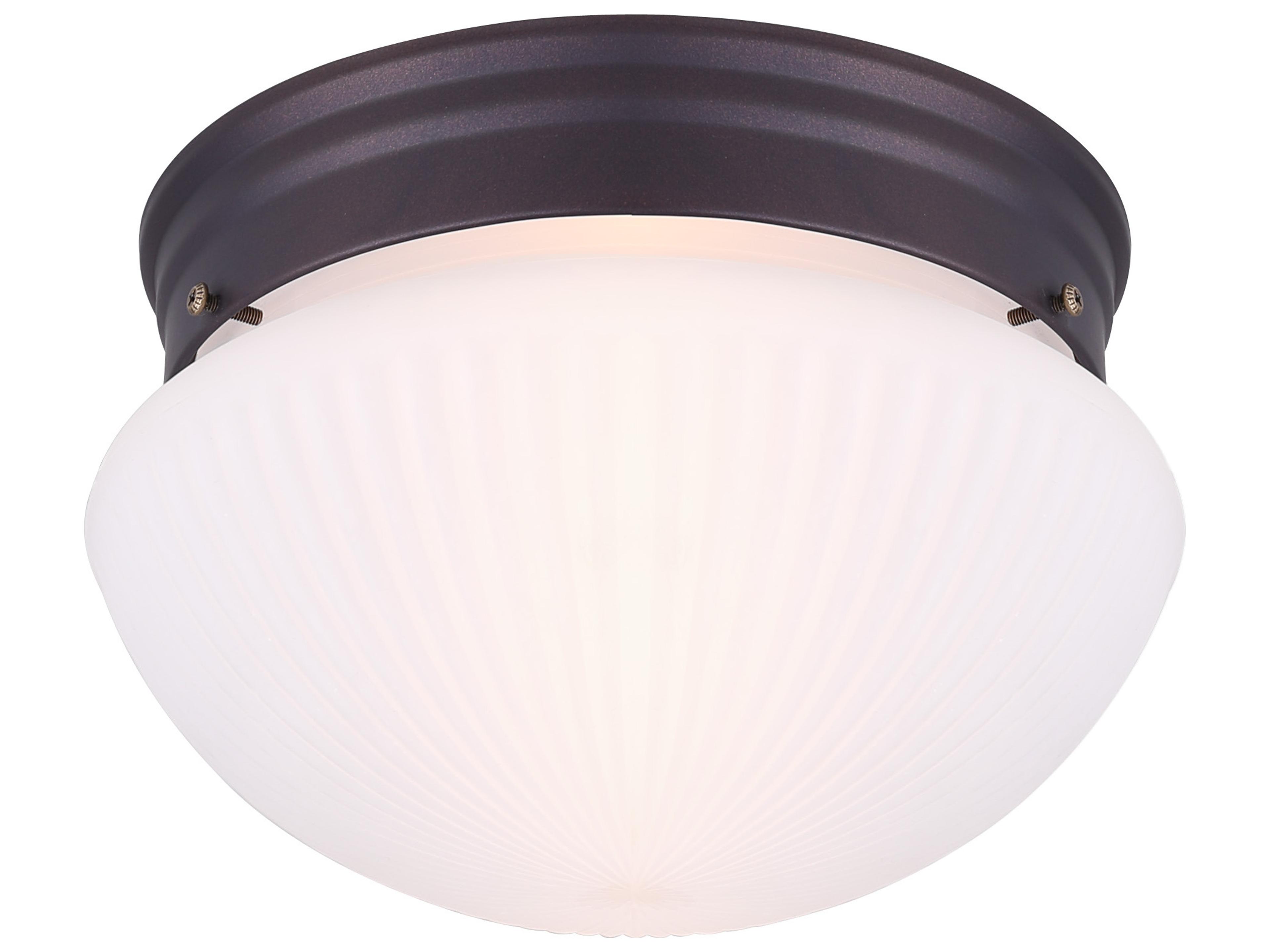 1 Bulb Flush Mount -light Bronze Traditional Dome