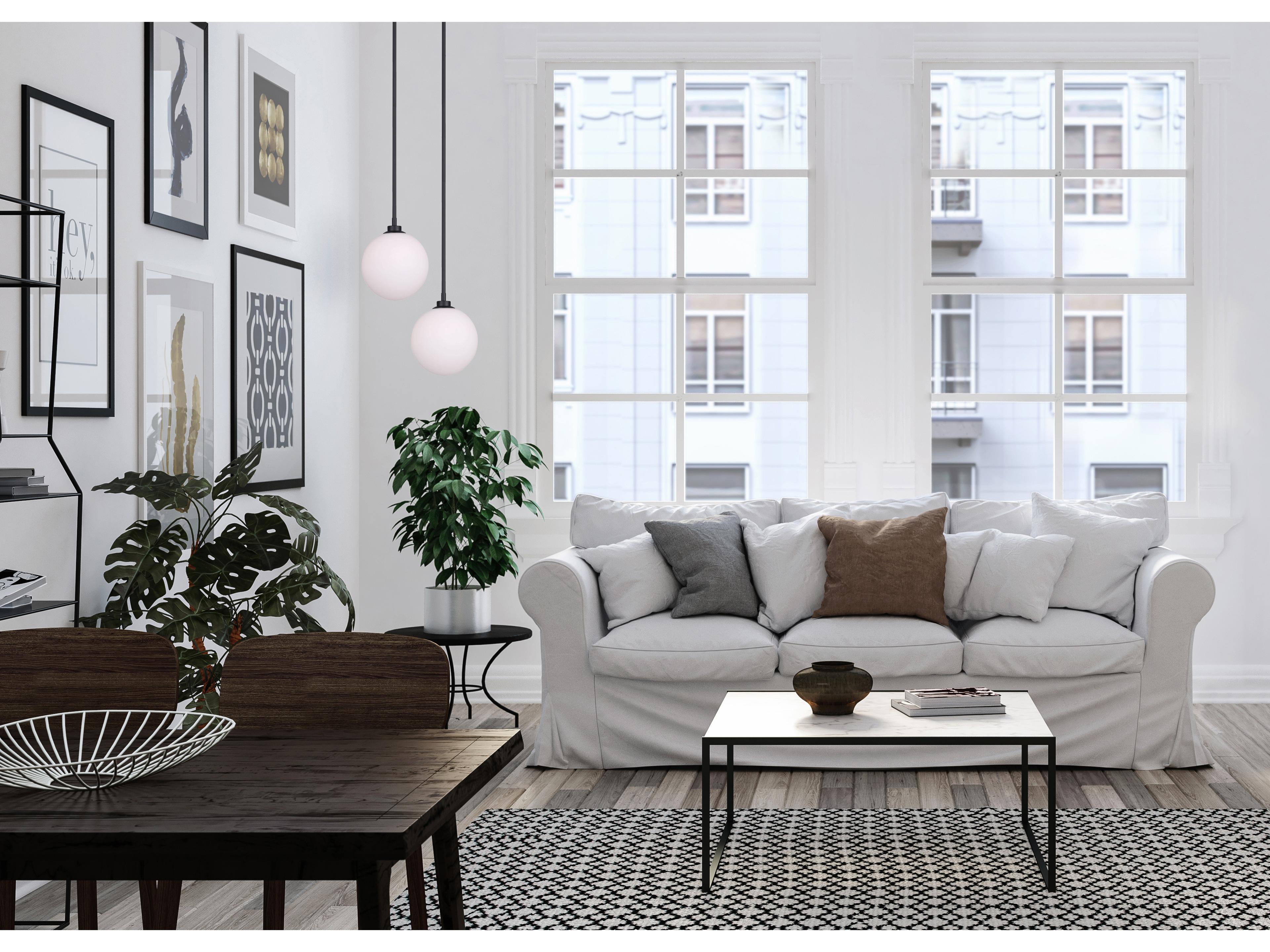 Canarm Simone 1 -light Black Globe Mini Pendant